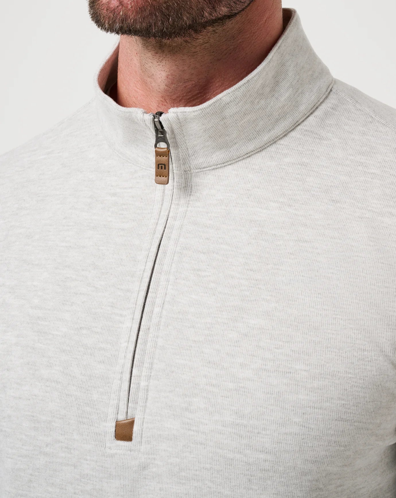 Travis Mathew Cloud Sweater Quarter Zip- Heather Grey