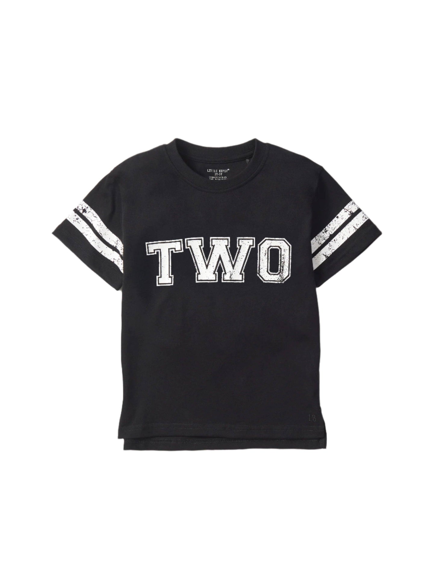 Little Bipsy Varsity 2nd B-Day Elevated Tee - Black