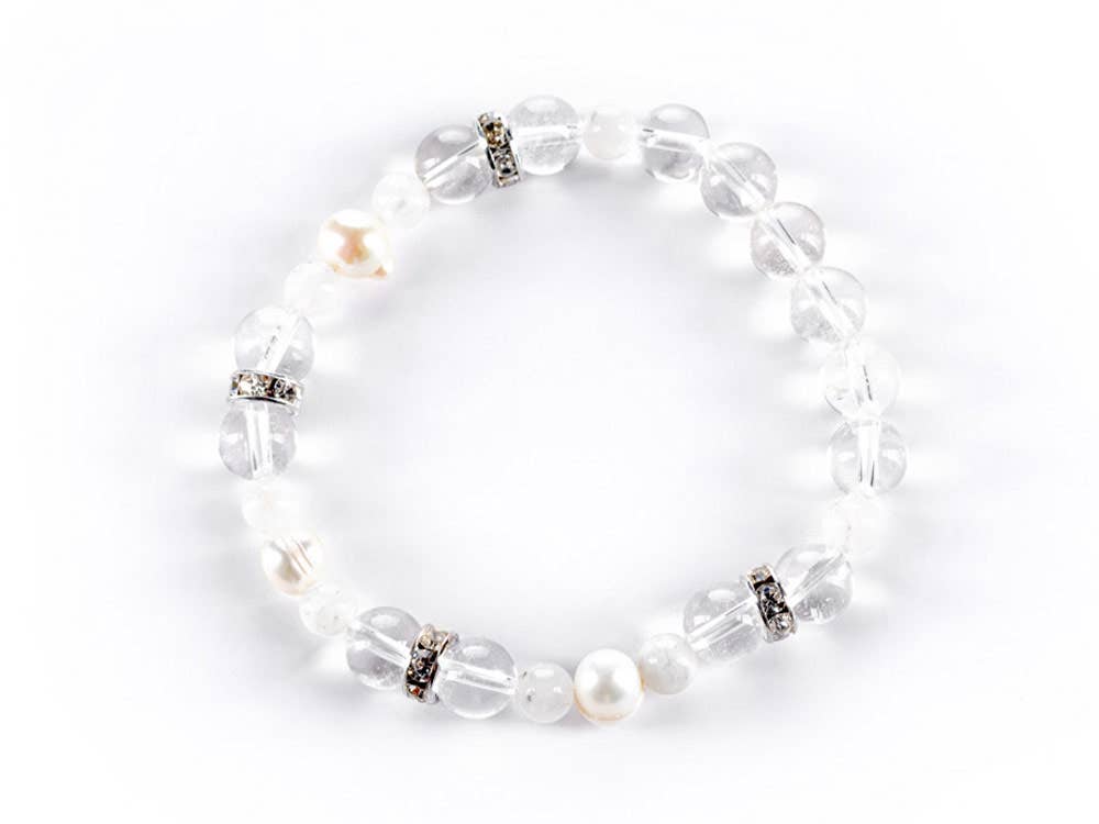 Crystal Bracelet | INTUITION - Moonstone, Pearl & Quartz