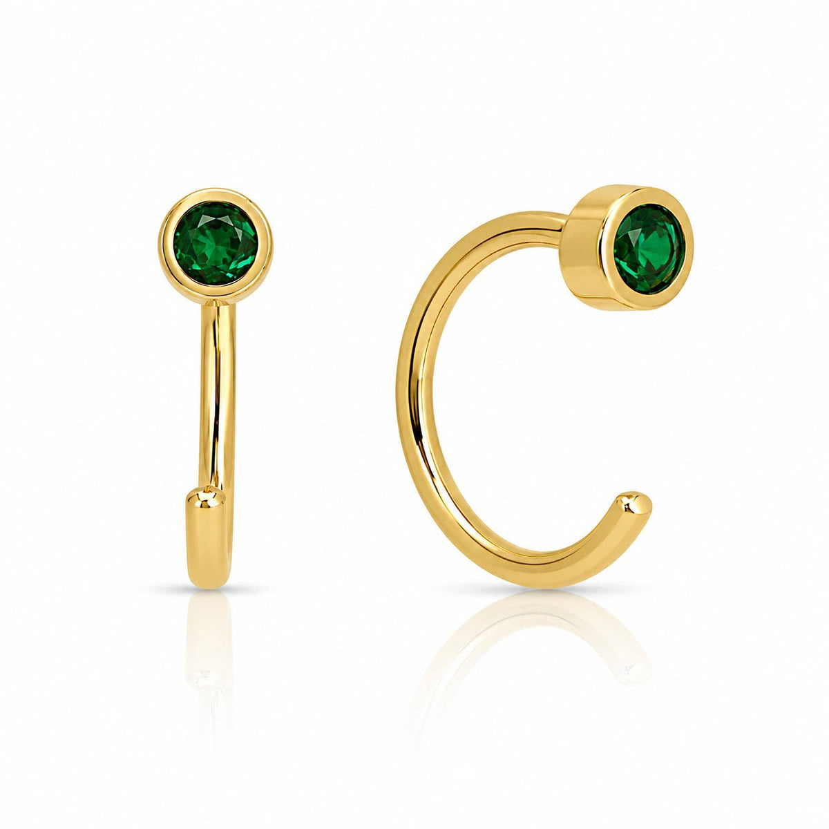 Jurate Lulu Emerald Reversible Stud Earrings