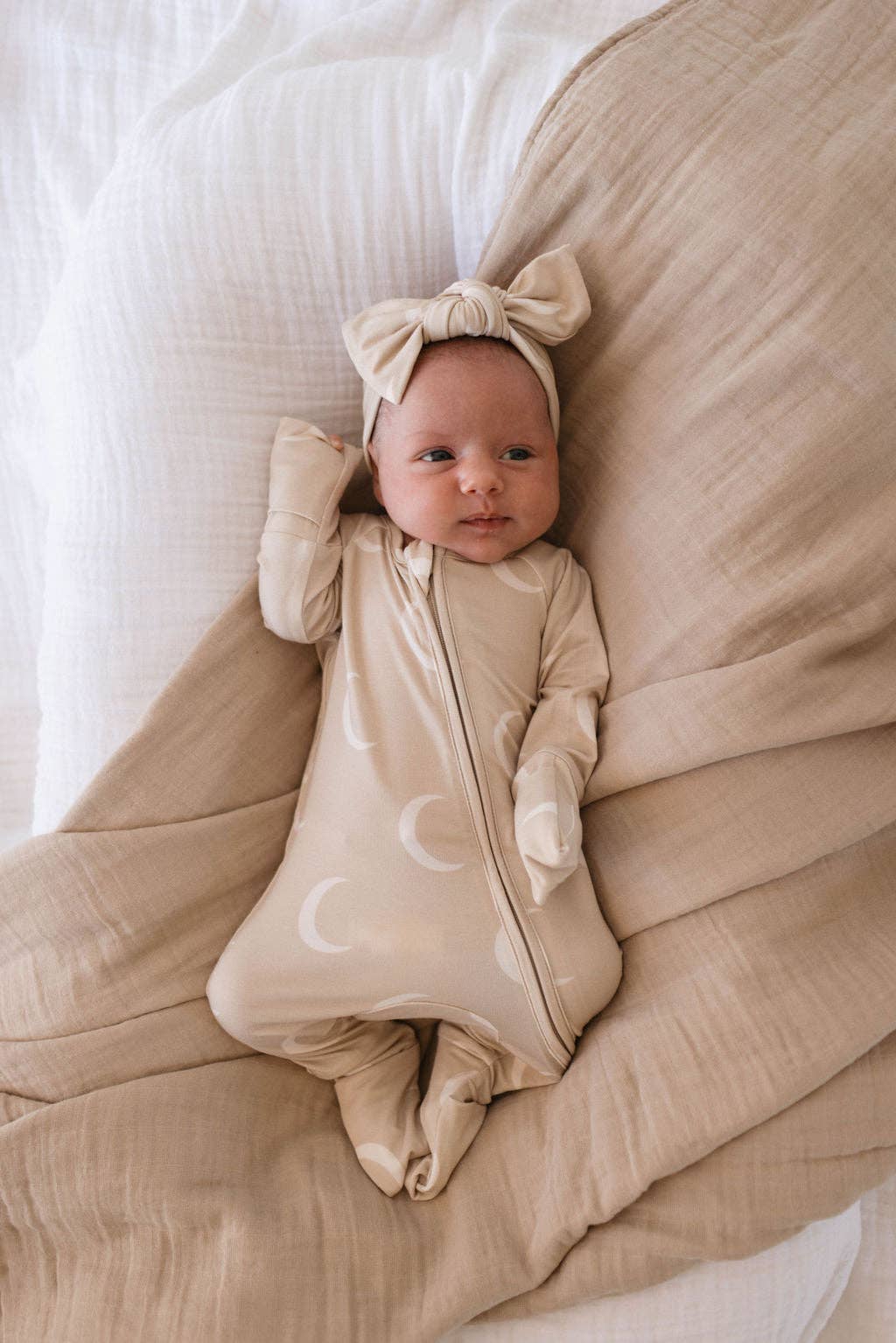 Forever French Baby Bamboo Zip Pajamas- Luna