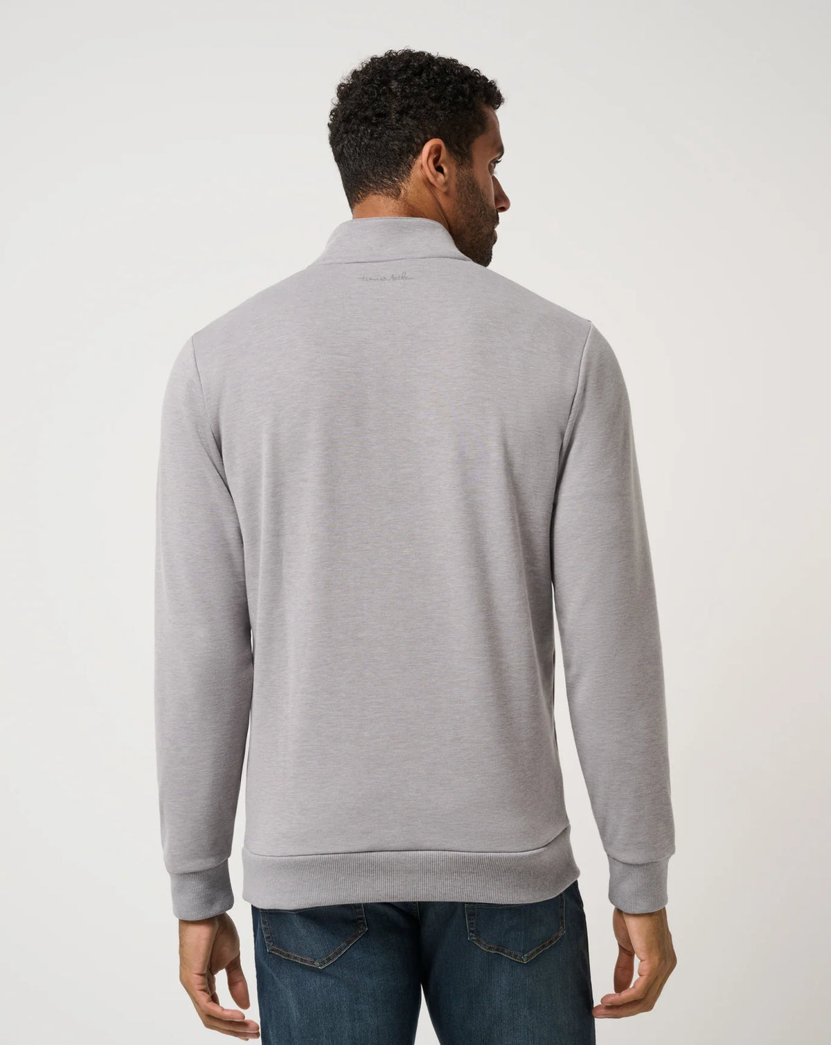 Travis Mathew Cloud Quarter Zip- Heather Medium Grey