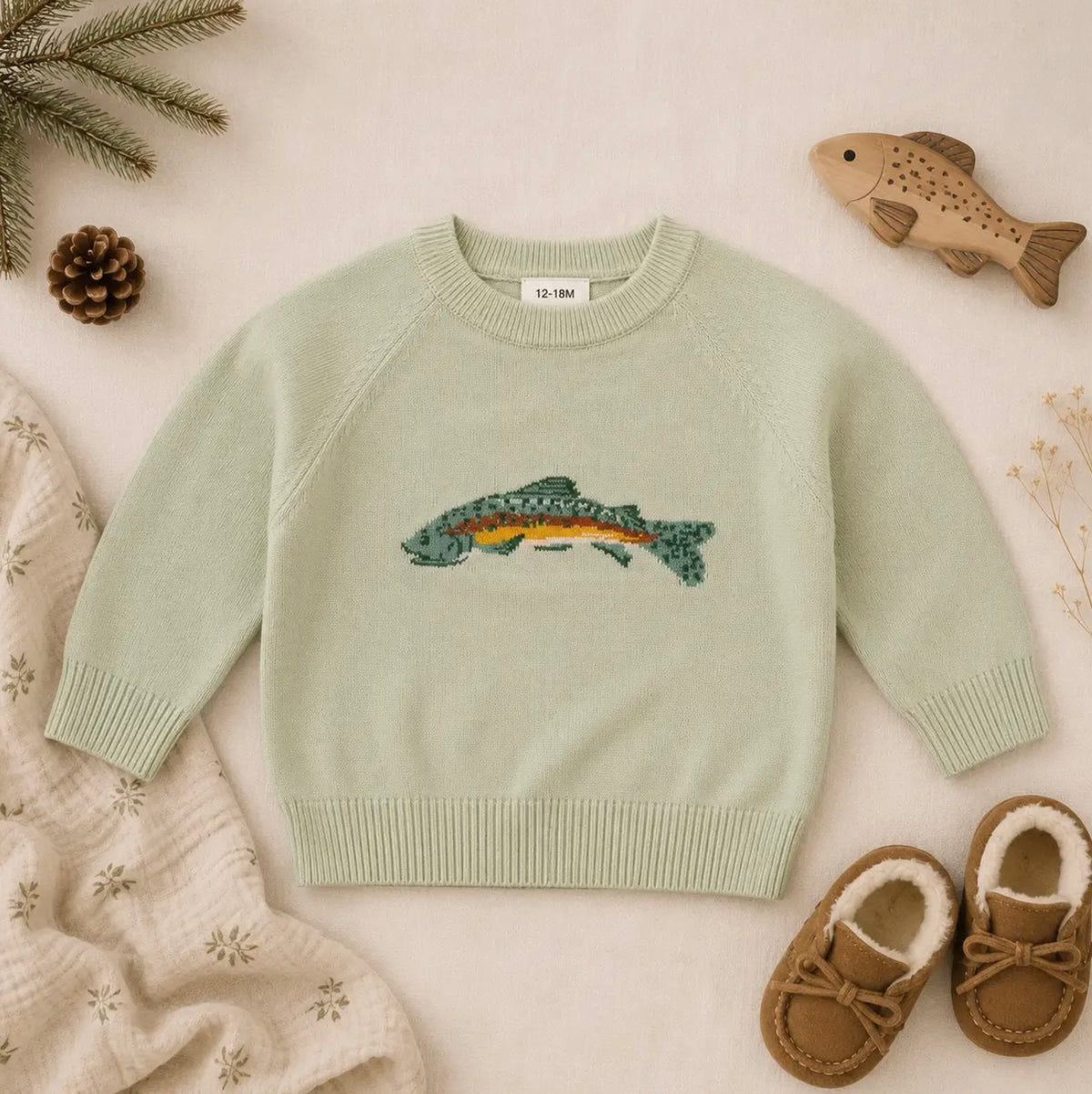 Mady & Max Duck Fish Knit Sweater