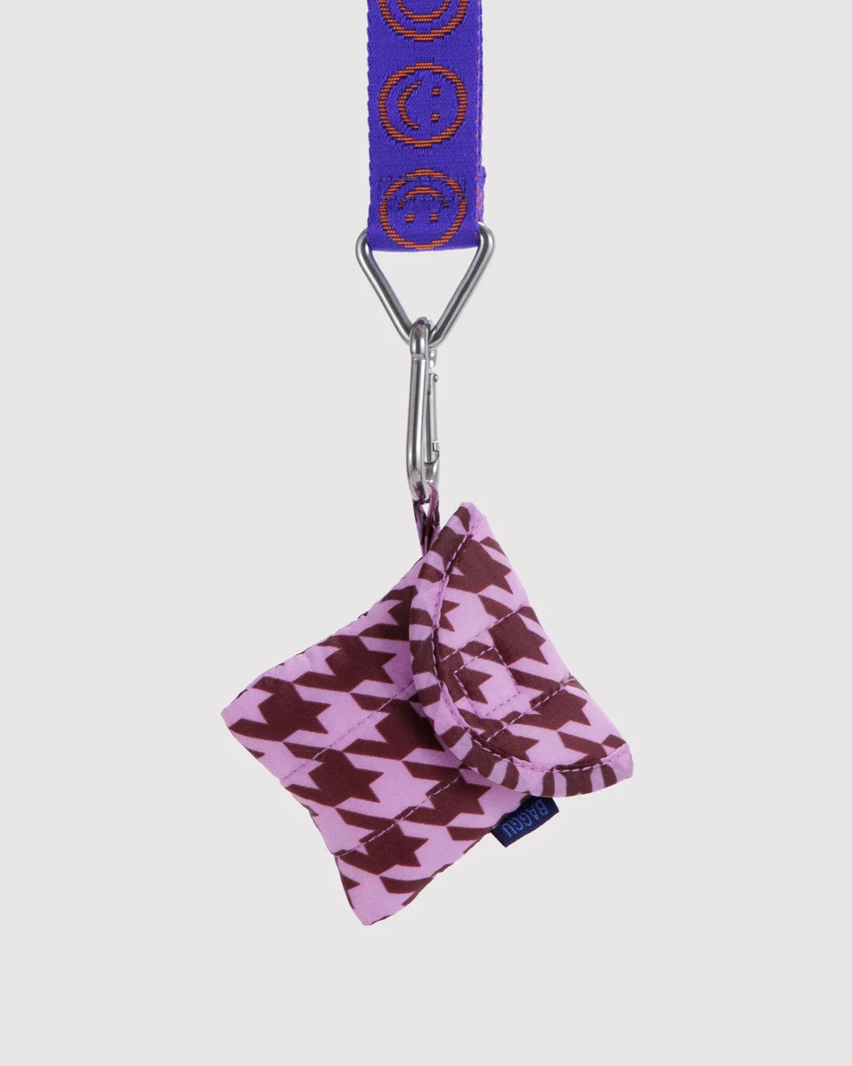 BAGGU Puffy Earbuds Case- Pink Houndstooth