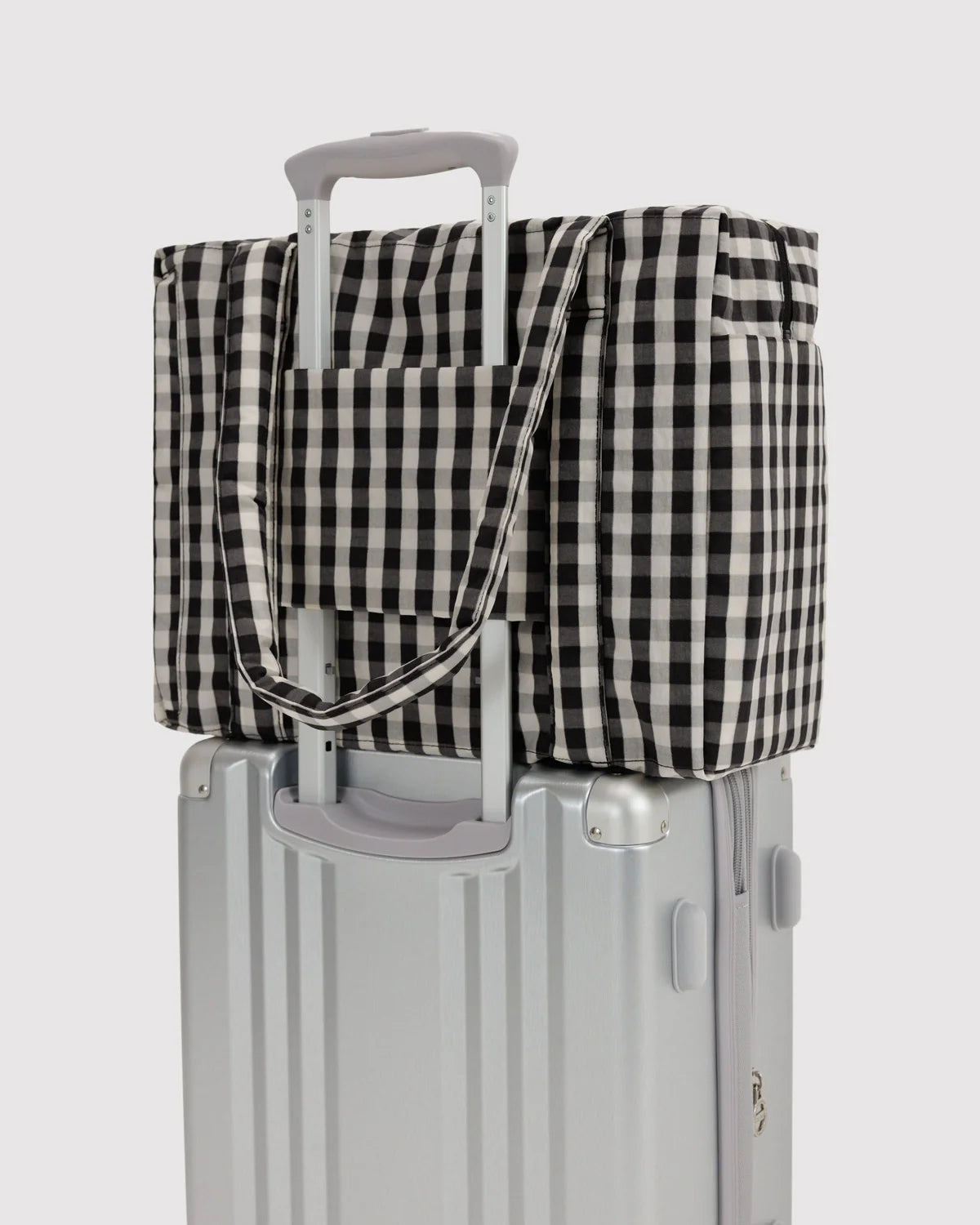 BAGGU Small Cloud Carry-on- Black and Cream Gingham