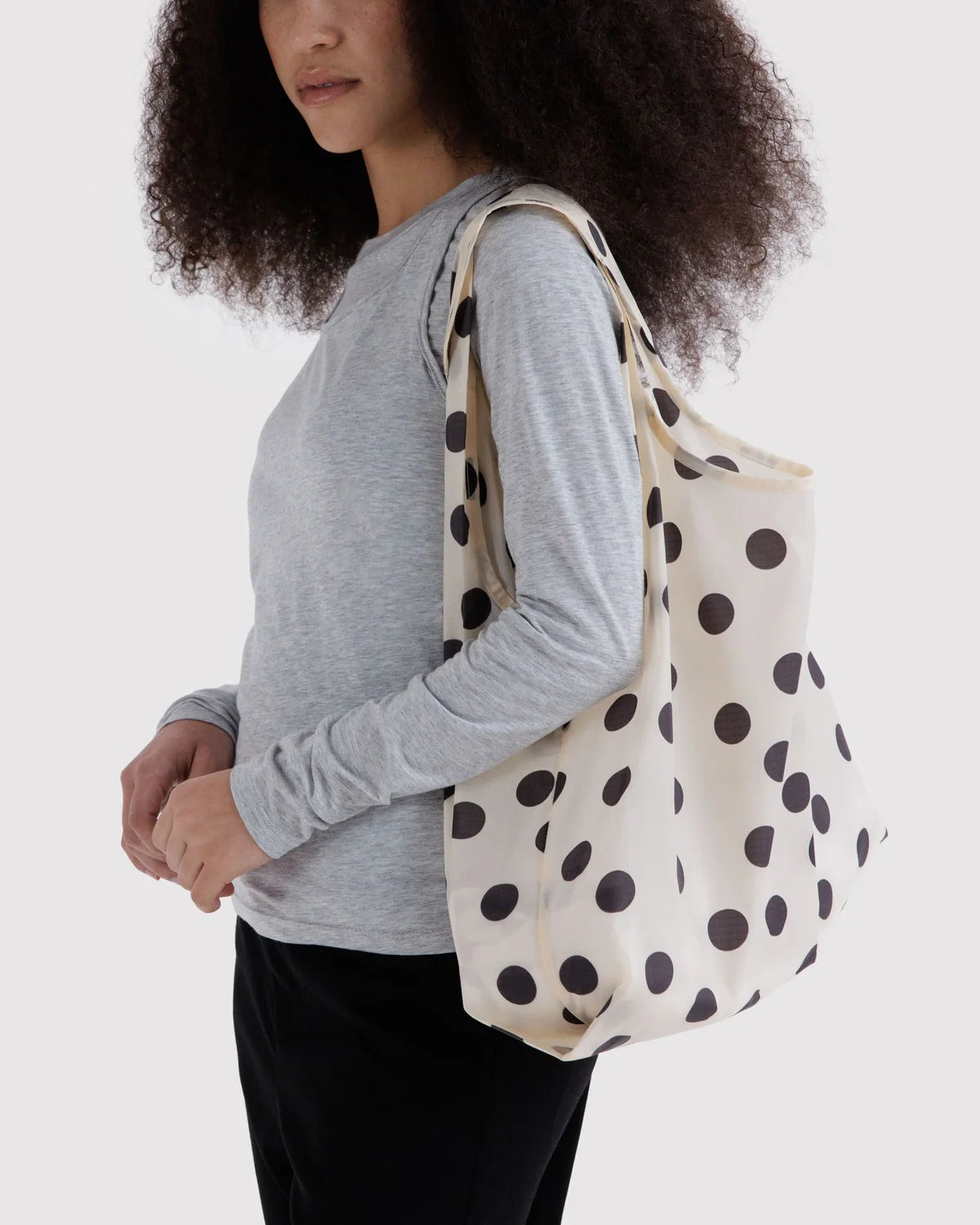 BAGGU Standard Baggu Bag- Cream & Black Polka Dot
