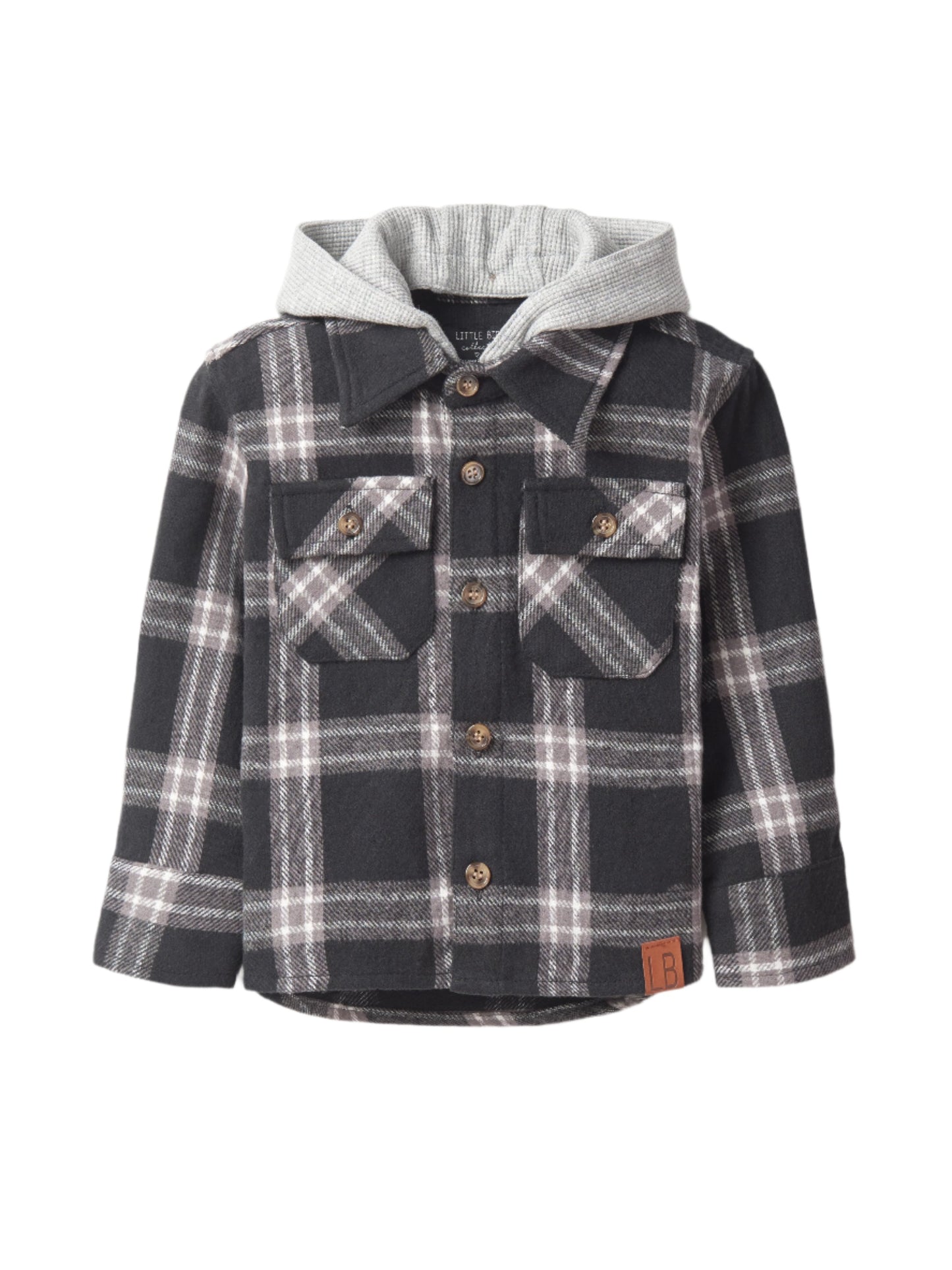 Little Bipsy Hooded Flannel- Black