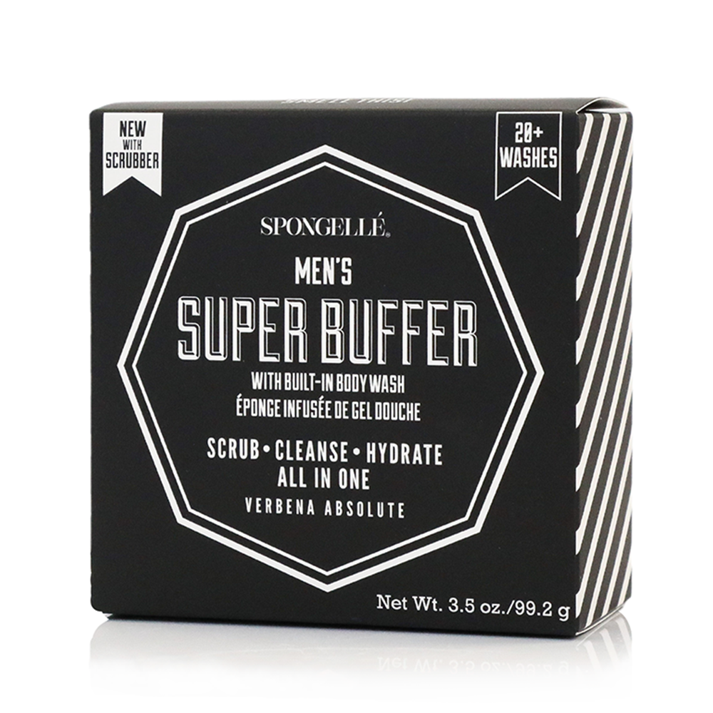 Spongelle Men's Super Buffer w/ Black Scrubber -Verbena Absolute