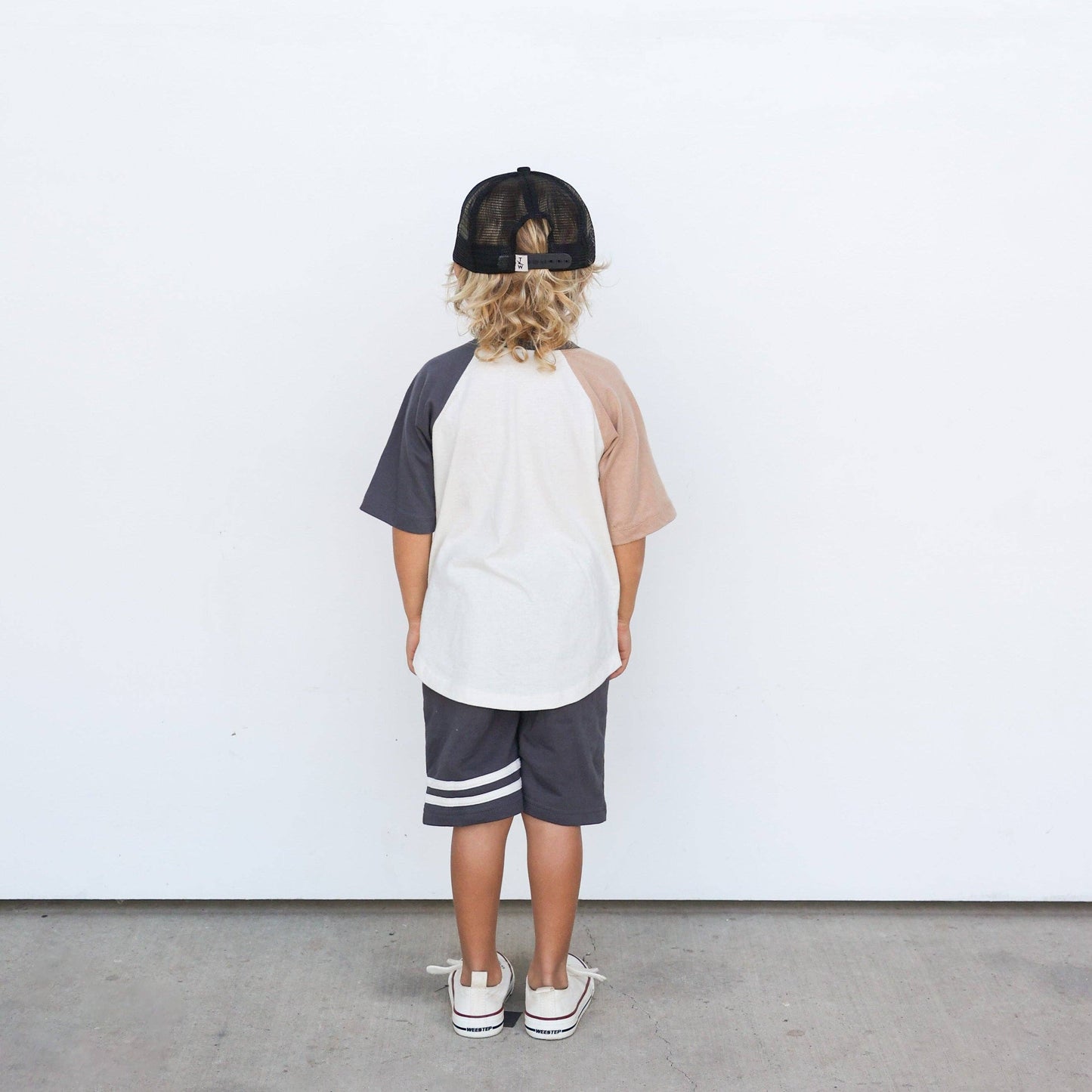 Boys Earth Tone Lightning Raglan - Neutral Retro Skate Tee: 4T