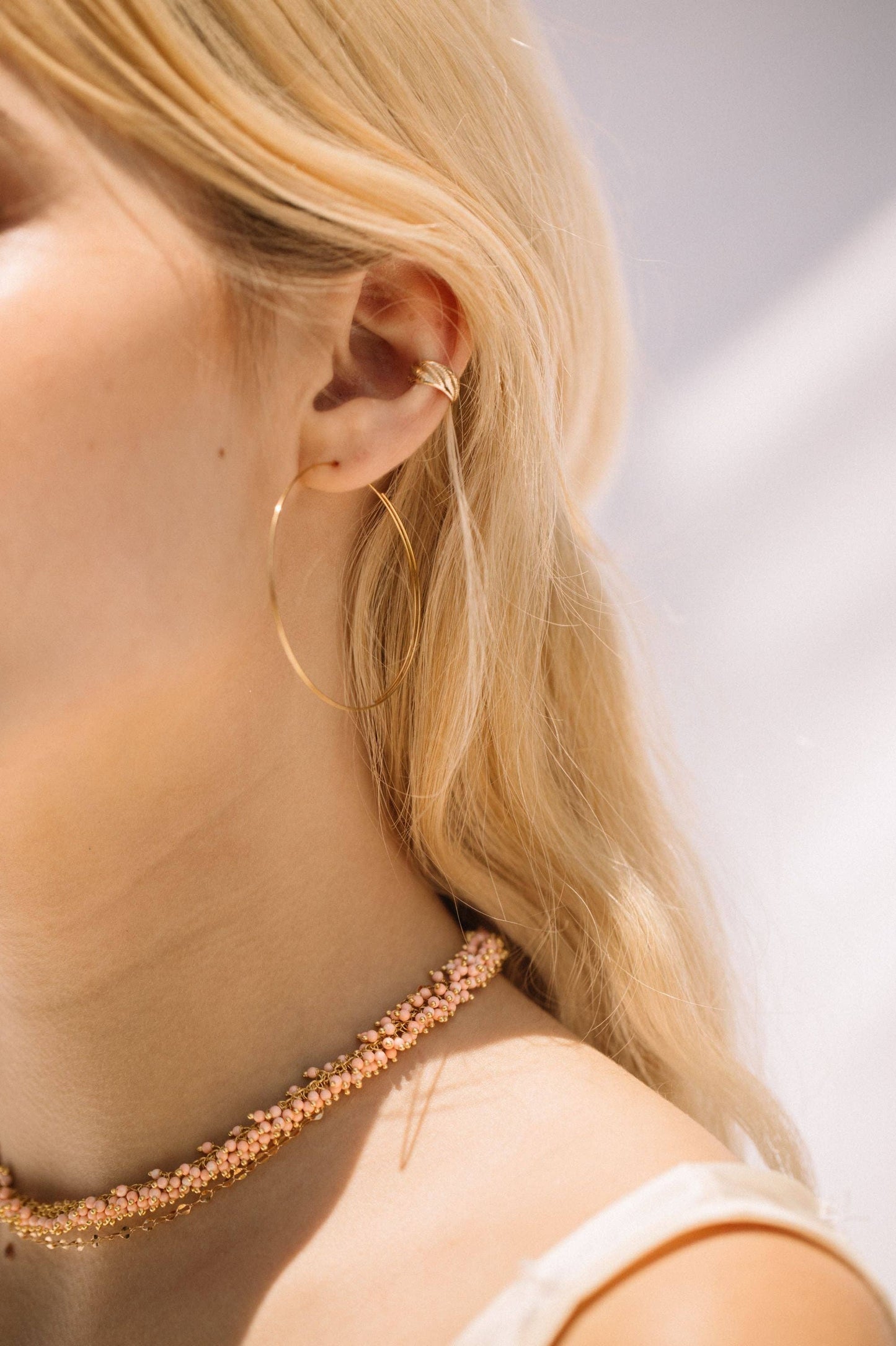 Jurate Hadley Hoops : White Gold