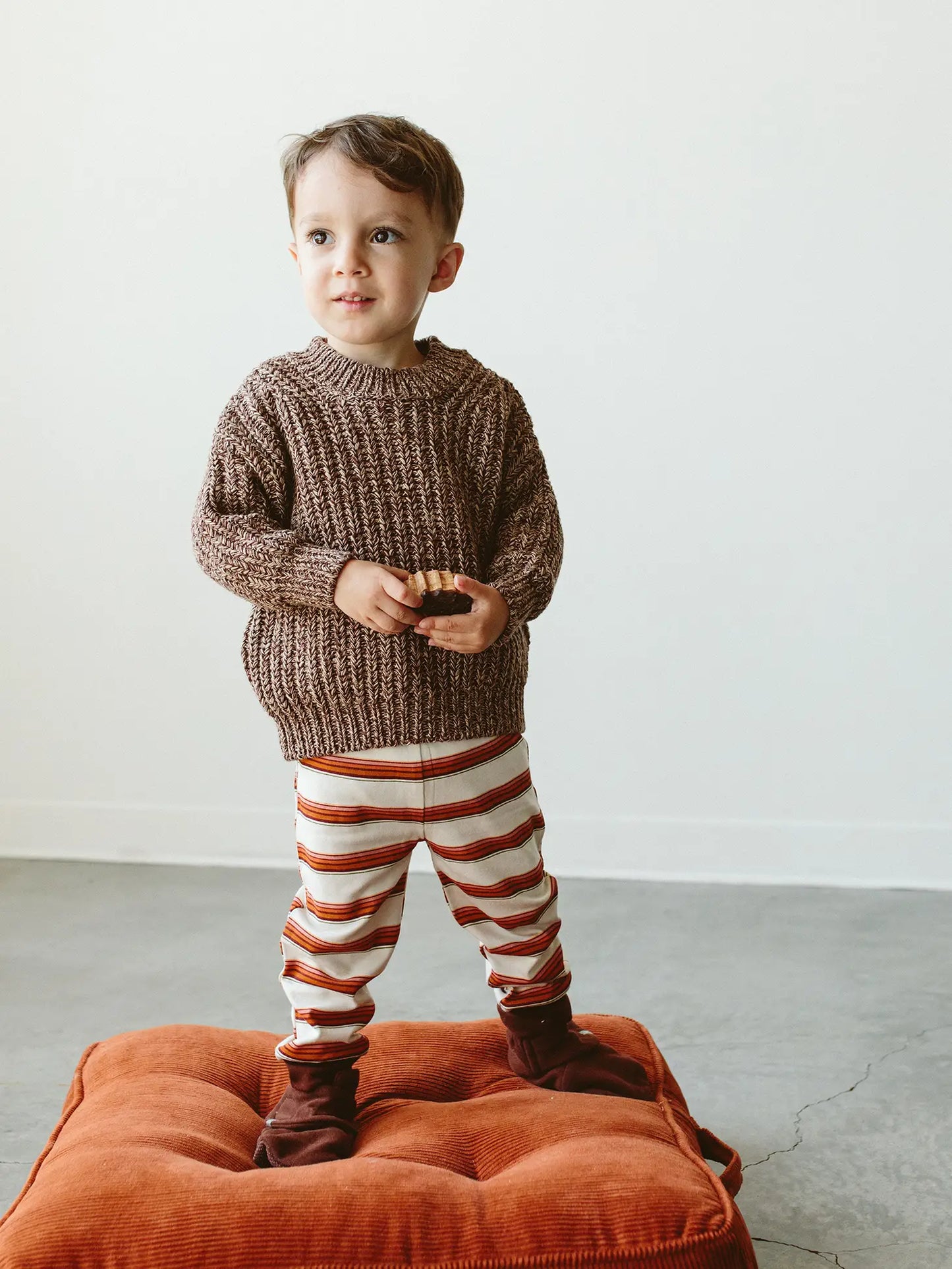 Cotton Kids Chunky Knit Sweater - Bark