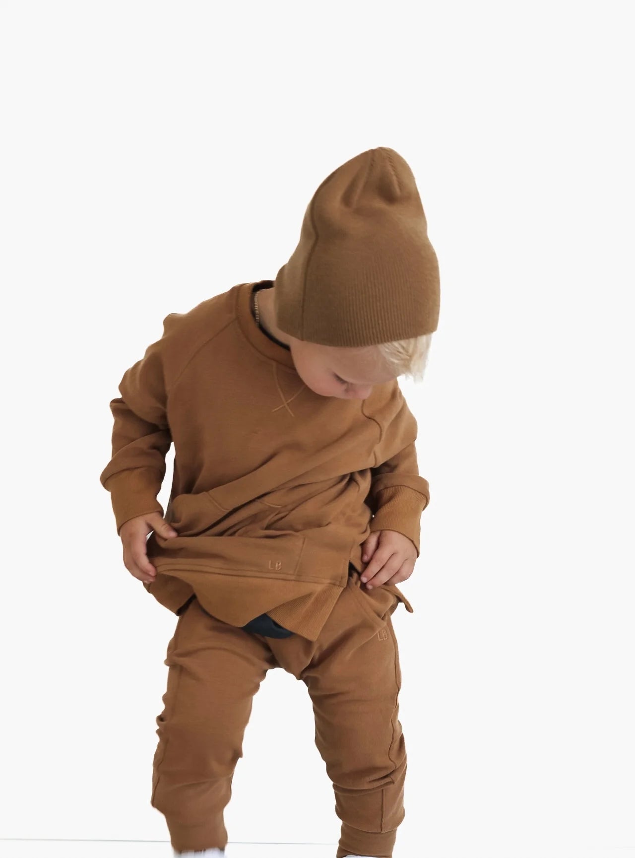 Little Bipsy Knit Beanie- Carmel