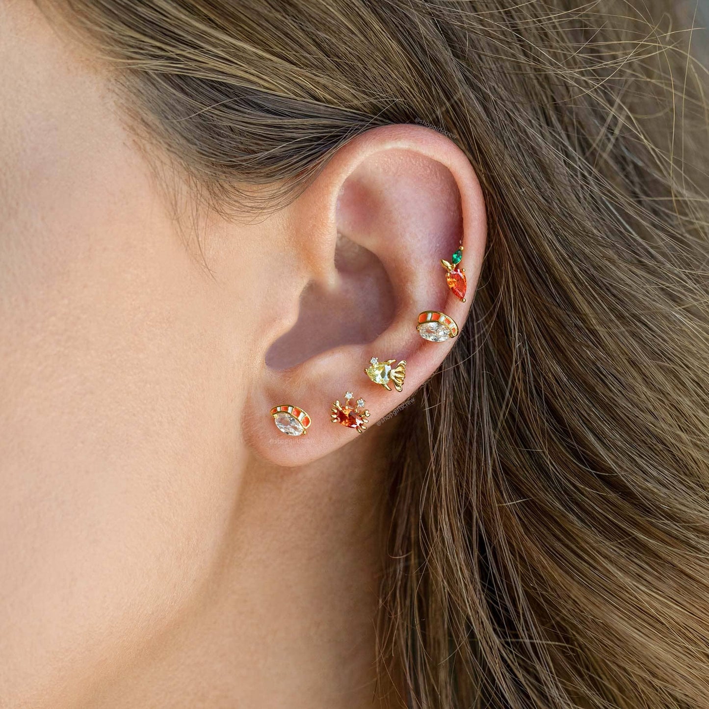 Girls Crew Salmon Nigiri Studs