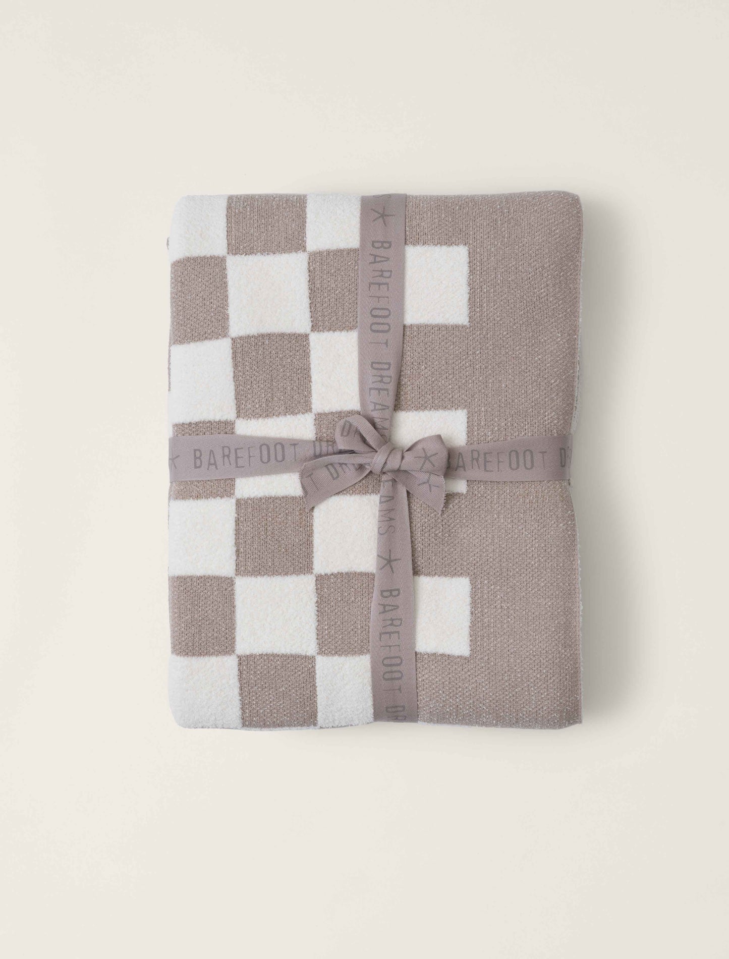 CozyChic® Cotton Checkered Throw- Fauna Cream