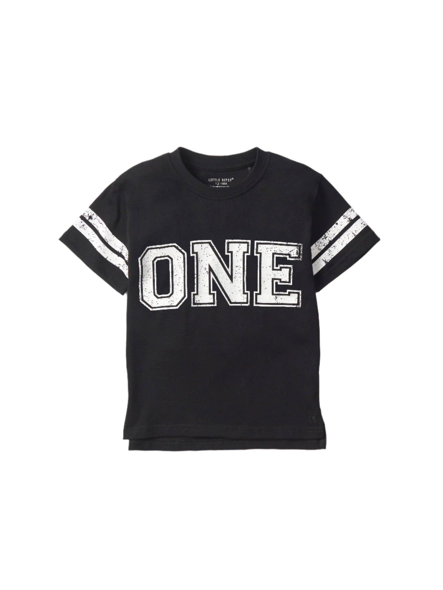 Little Bipsy Varsity 1st B-Day Elevated Tee - Black