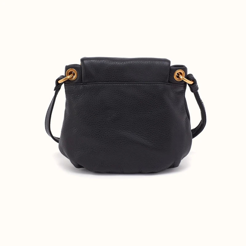 HOBO Fern Zip-Flap Crossbody in Pebbled Leather- Black