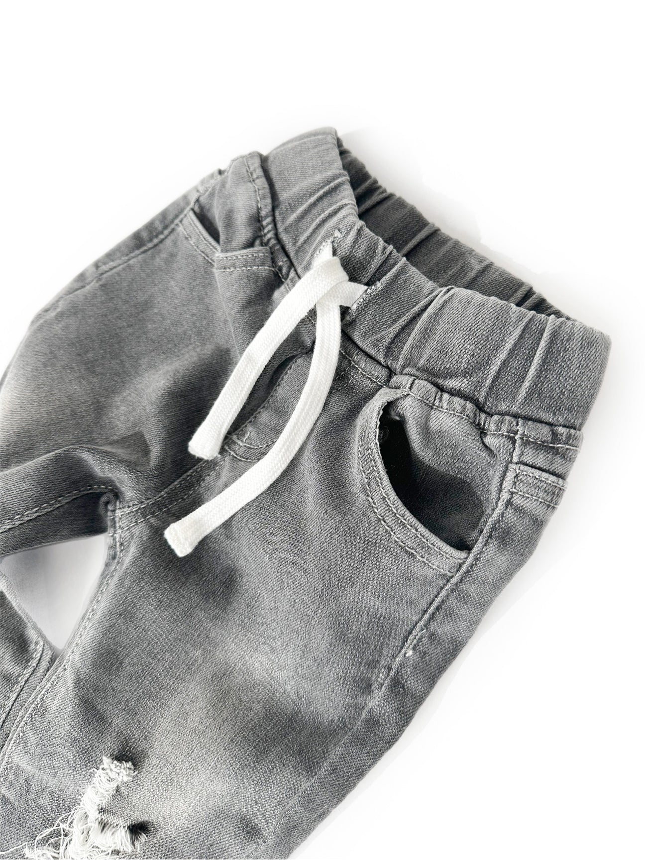 Distressed Denim- Grey Wash
