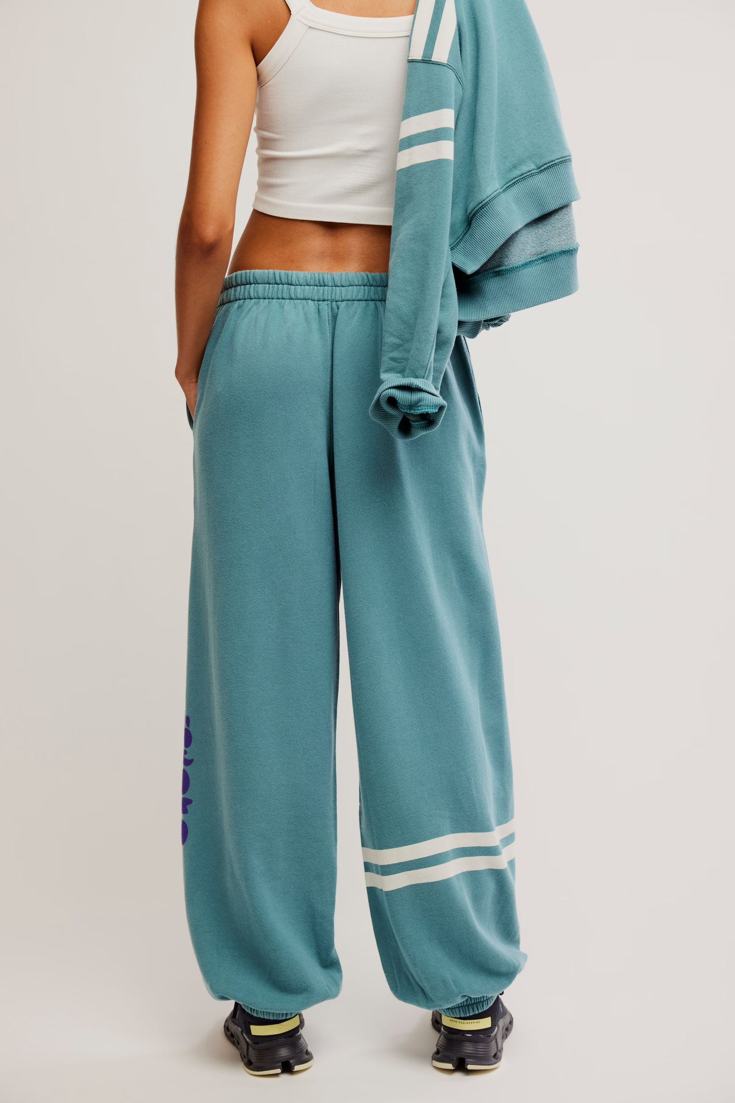 Free People All Star Logo Pant- Midnight Jade Combo