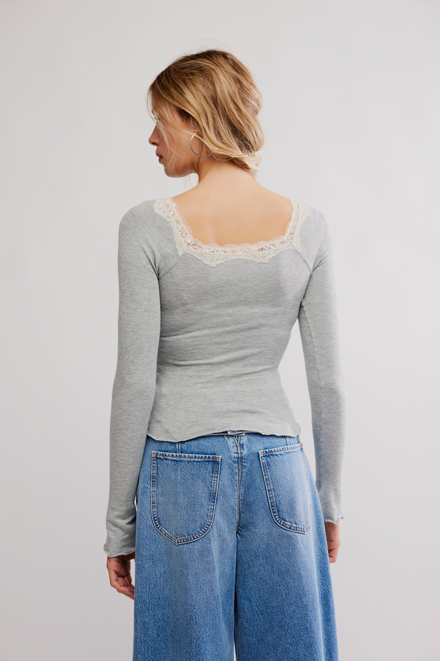 Free People Oh My Darling Long Sleeve- Heather Grey