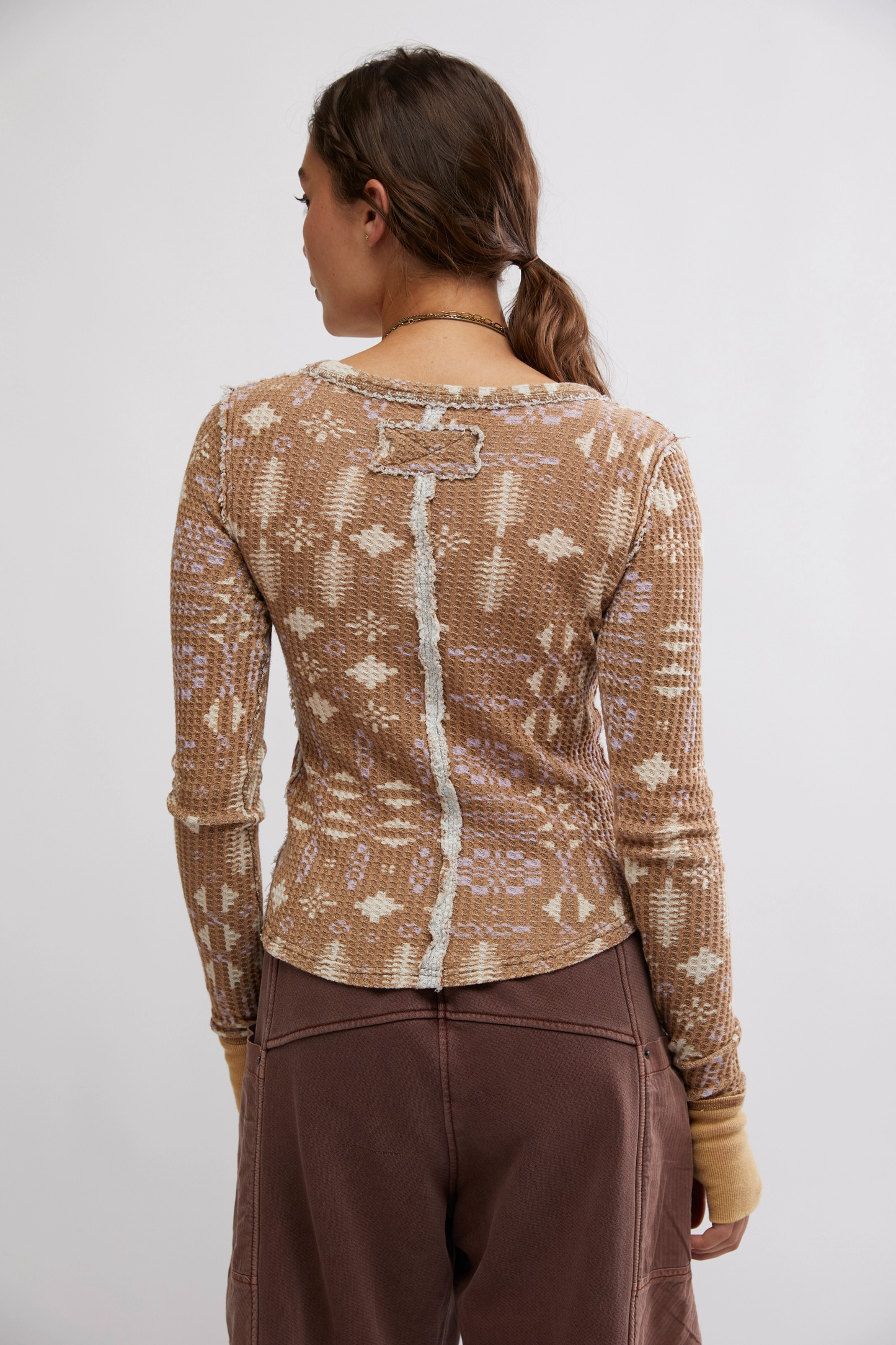 Free People Pretty Little Thermal- Latte Combo