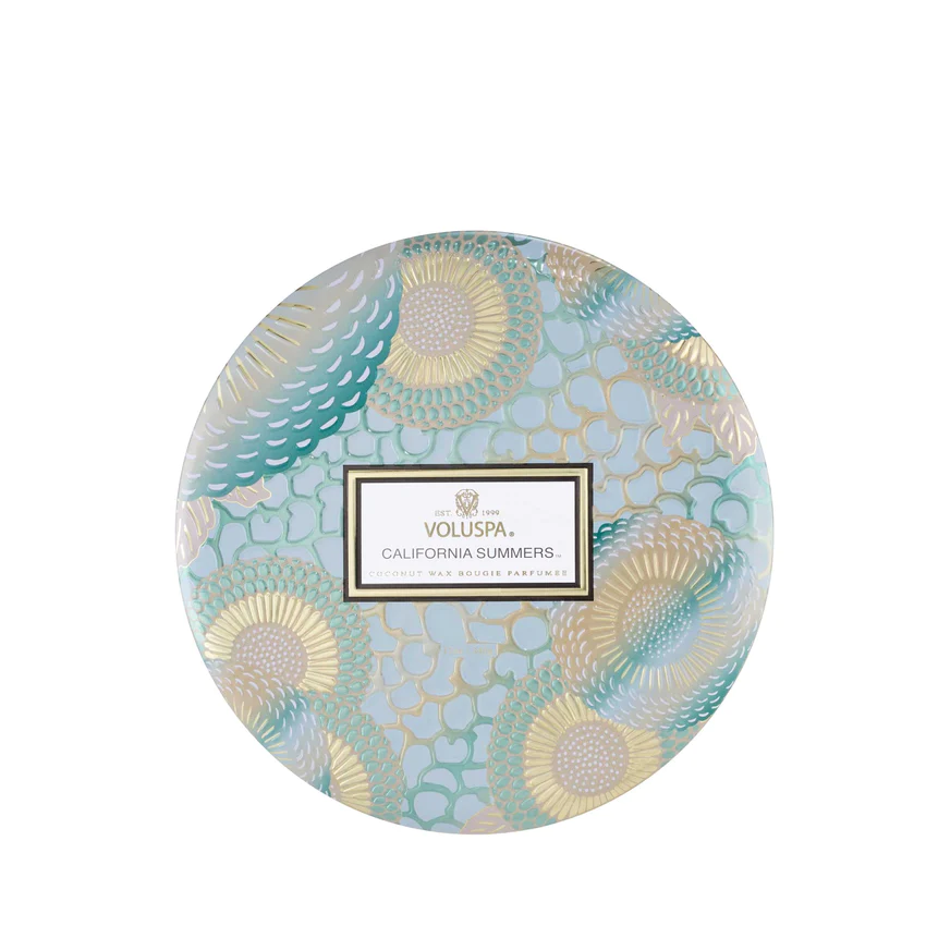 Voluspa California Summer- 3 Wick Tin Candle