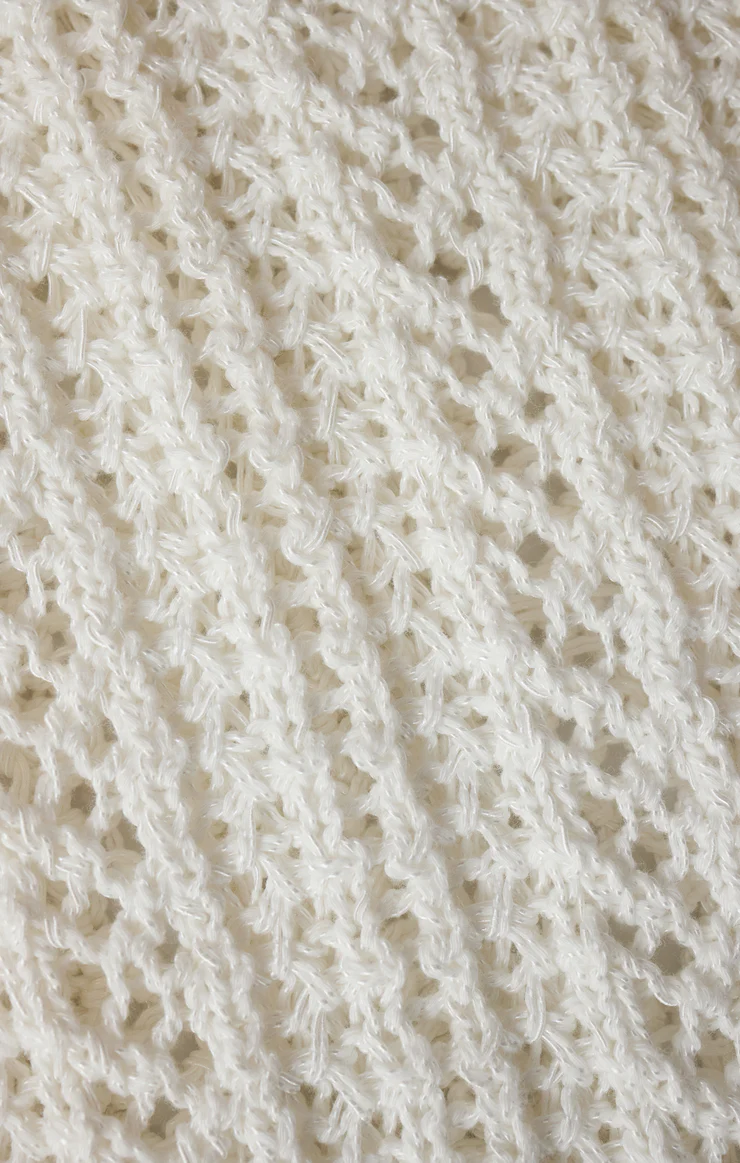 Z Supply Hullen Diamond Crochet Sweater- Cloud