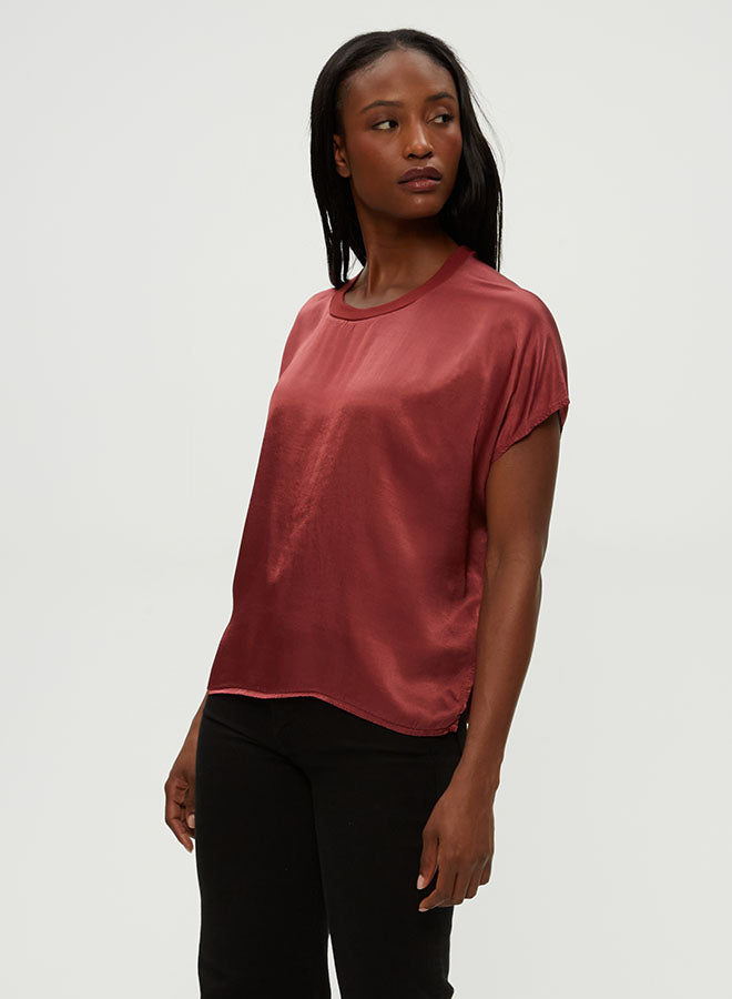 Michael Stars Flow Satin Tee- Muse