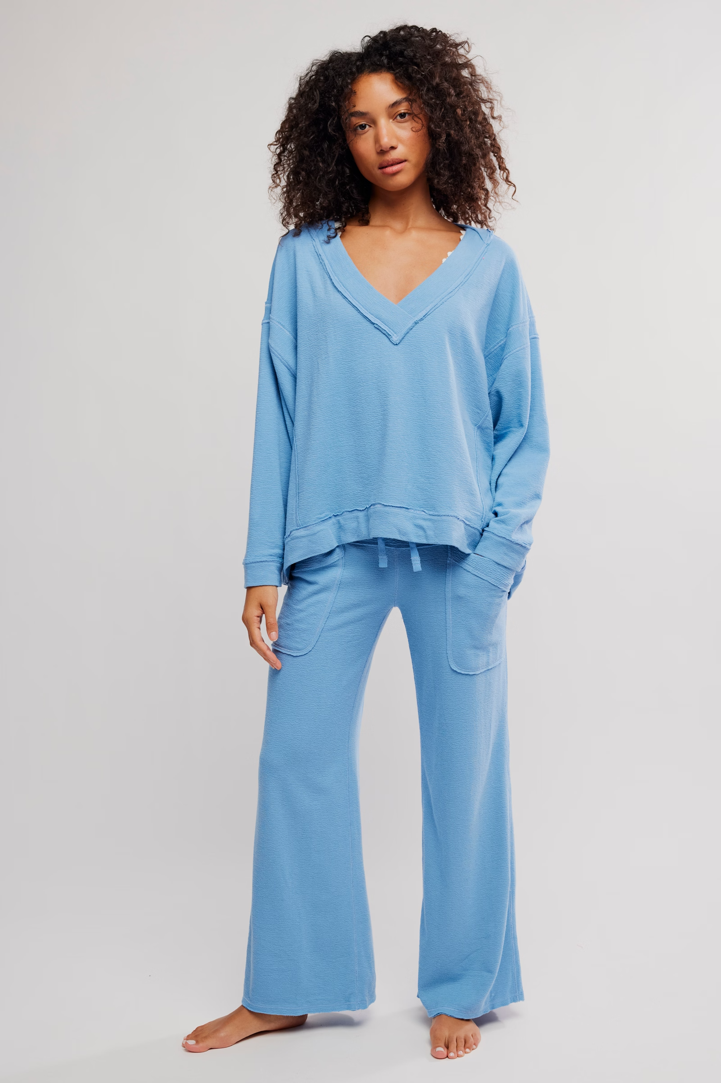 Free People Staycation Pullover-Blissful Blue
