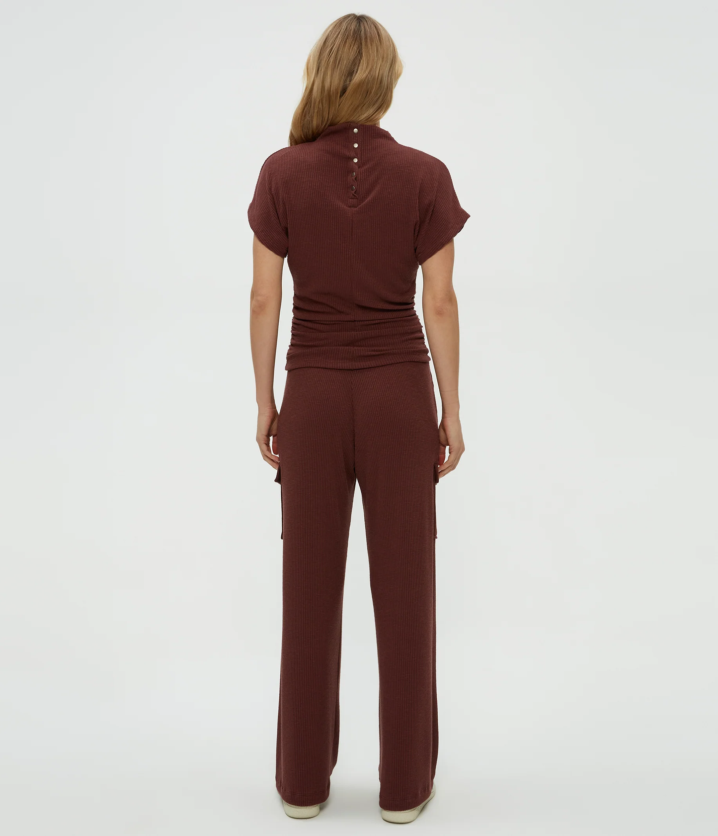 Michael Stars Avery Ribbed Cargo Pant- Espresso