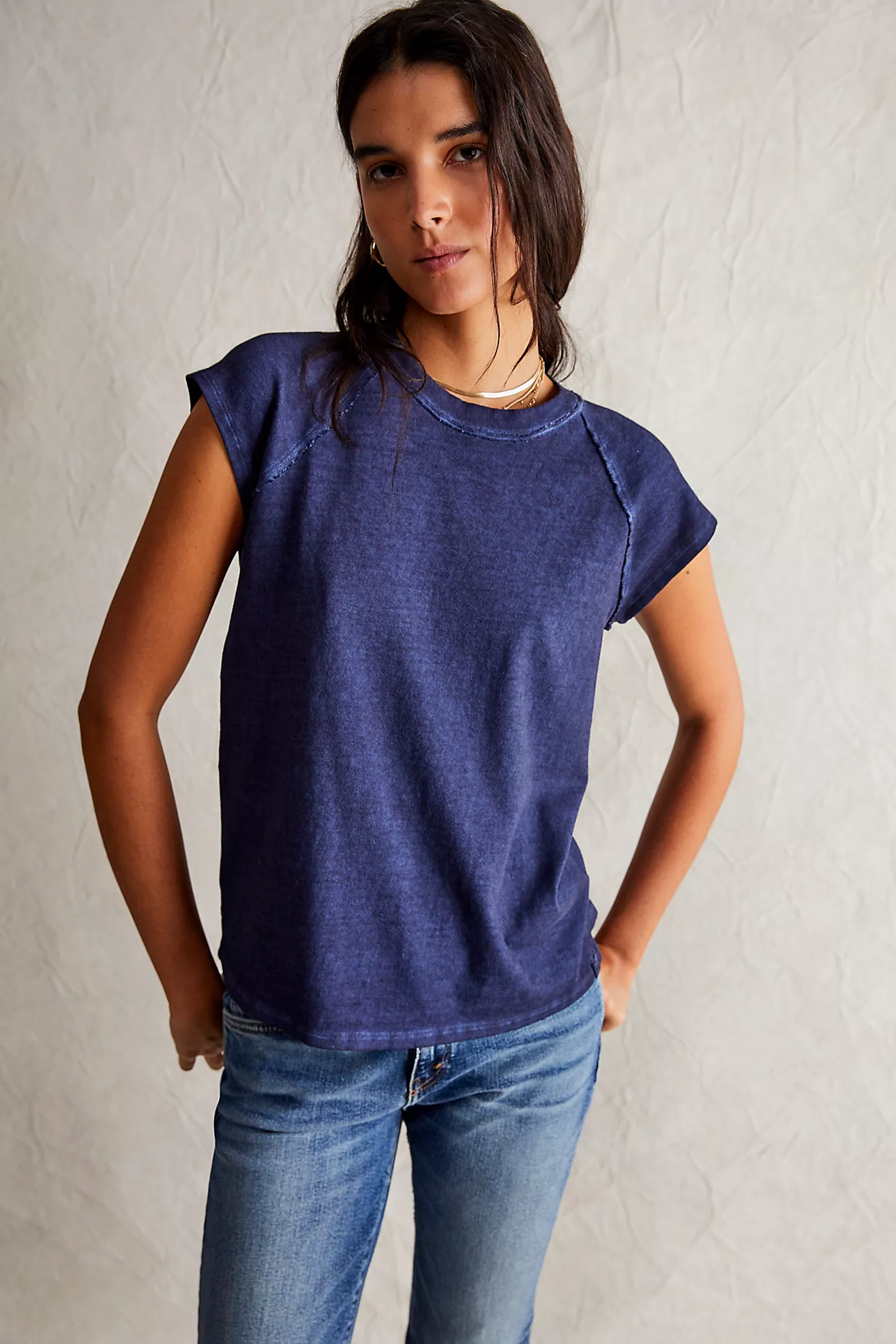 Free People Riley Tee- Peacoat