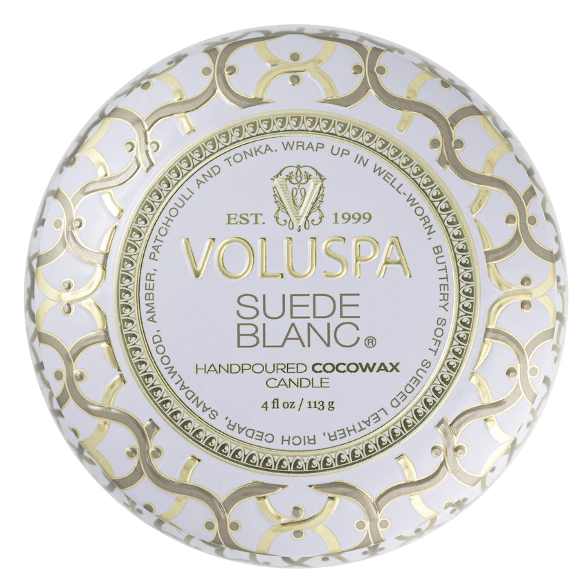 Voluspa Suede Blanc- Mini Tin