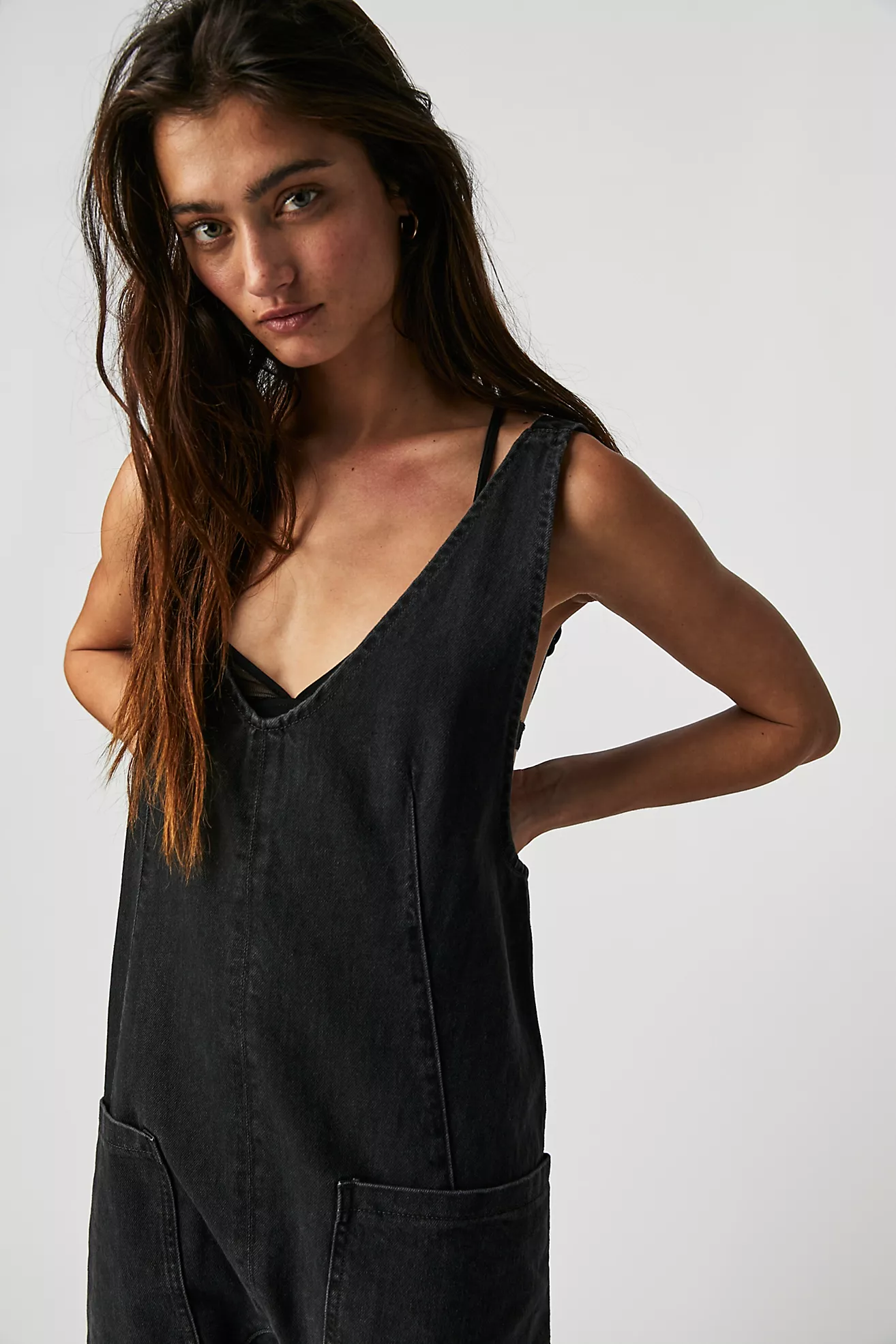 Free People High Roller Jumpsuit- Black
