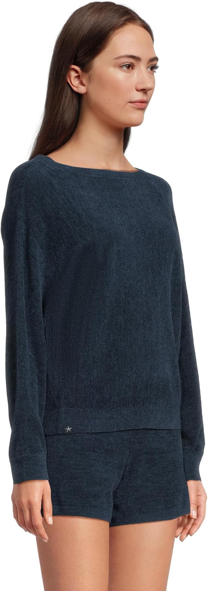 Barefoot Dreams Boatneck Pullover & Short Set- Marine