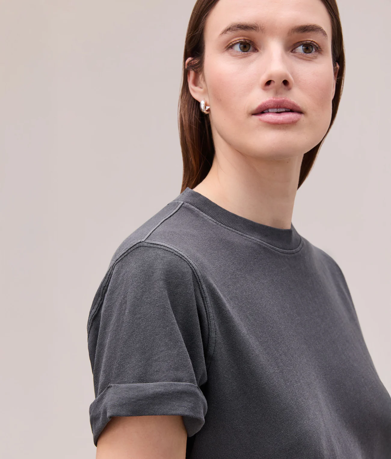 Richer Poorer Relaxed Tee Mini Dress- Stretch Limo