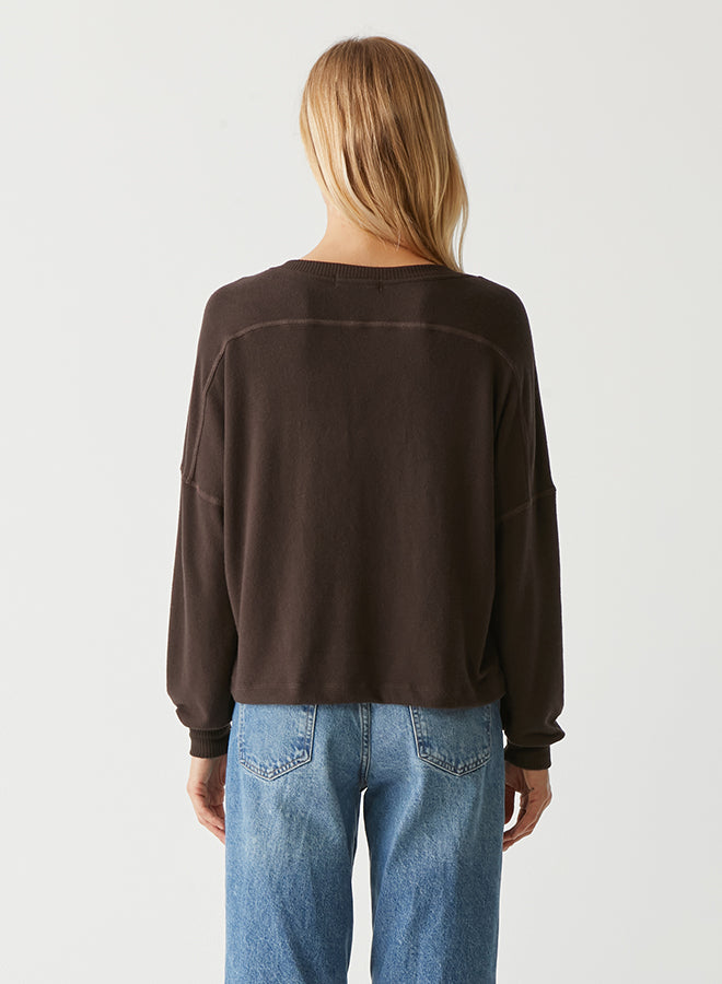 Michael Stars Vic Relaxed V-Neck Pullover- Java