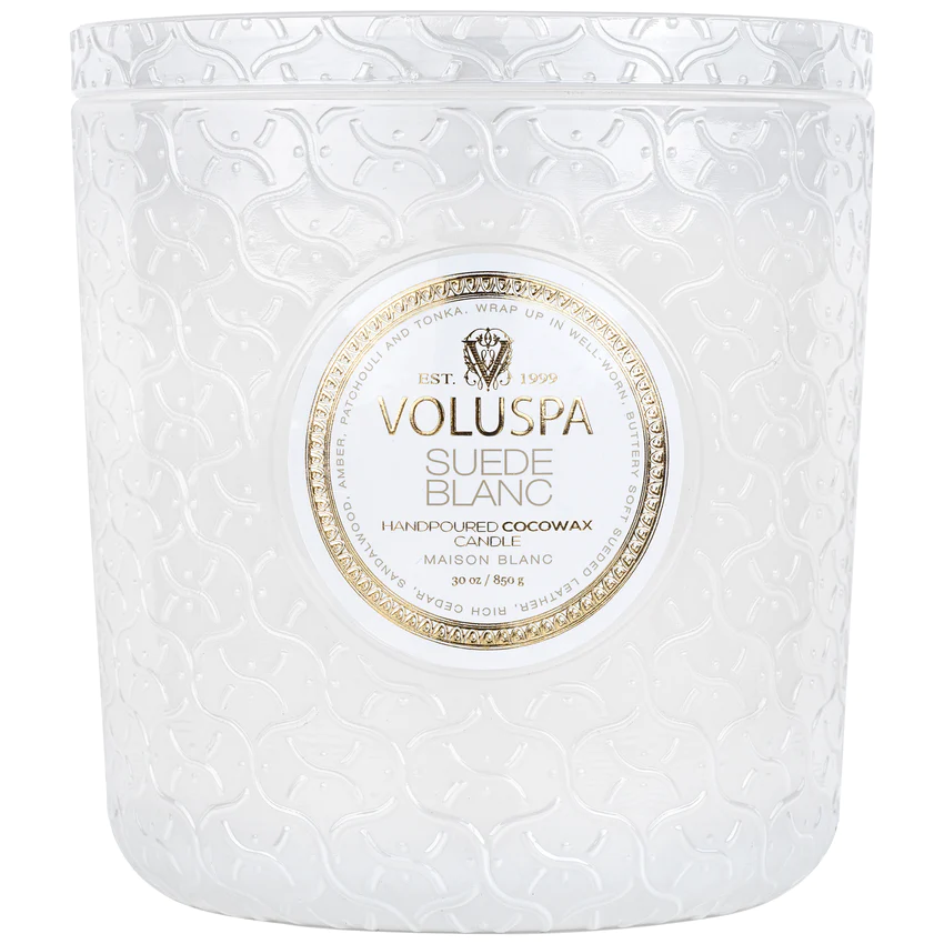 Voluspa Suede Blanc- Luxe Candle