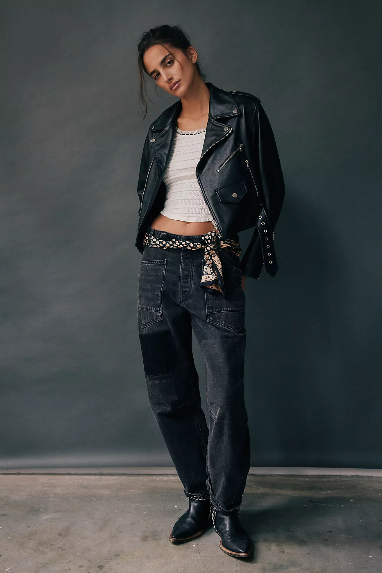 Free People Moxie Pull on Barrel Jeans - Night Hawk