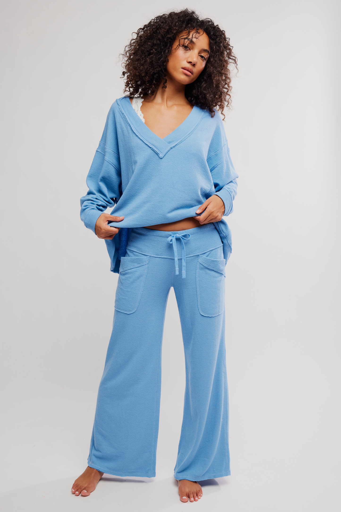 Free People Staycation Lounge Pant- Blissful Blue