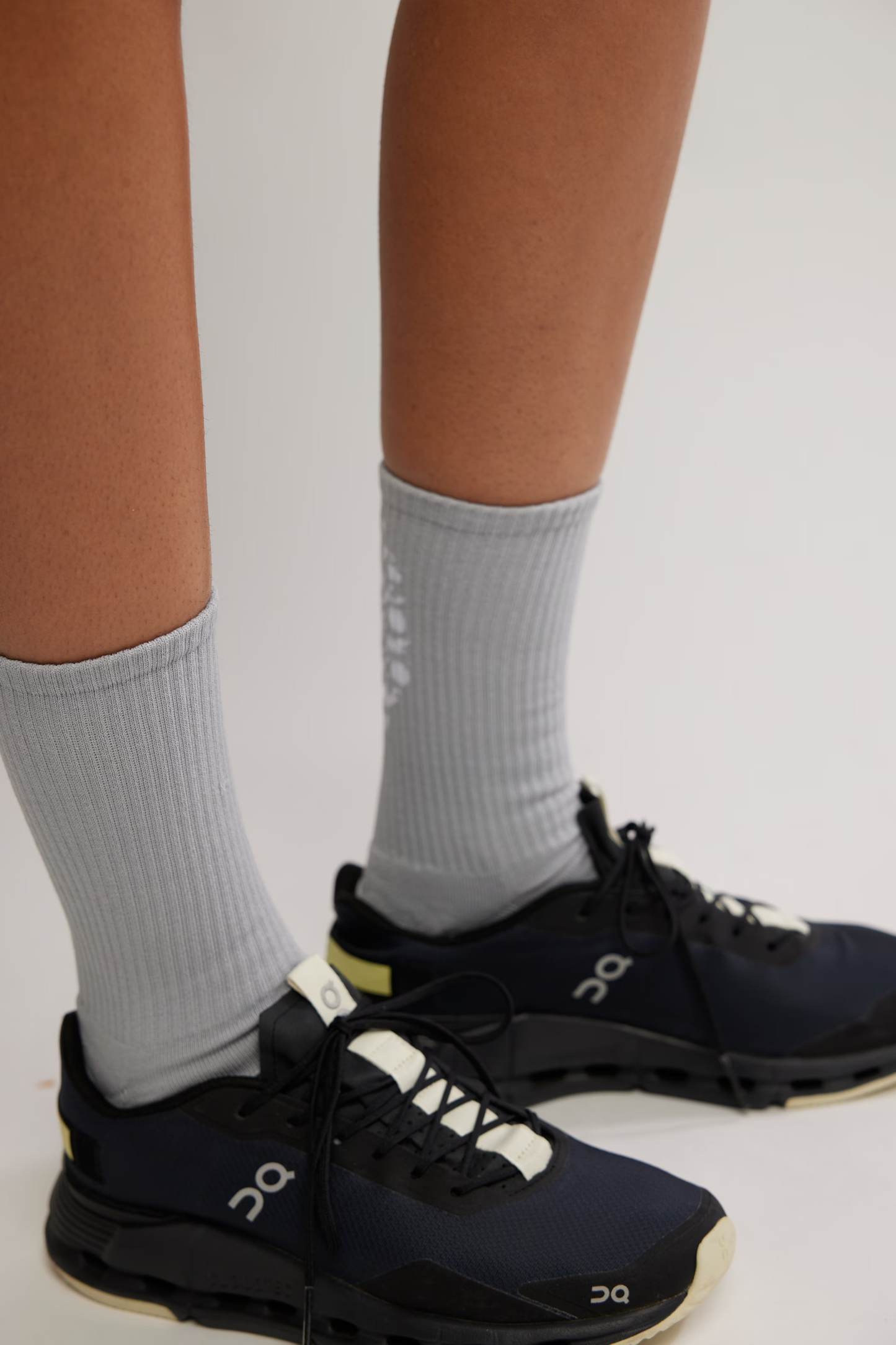 Free People Last Lap Tube Sock- Steel/White