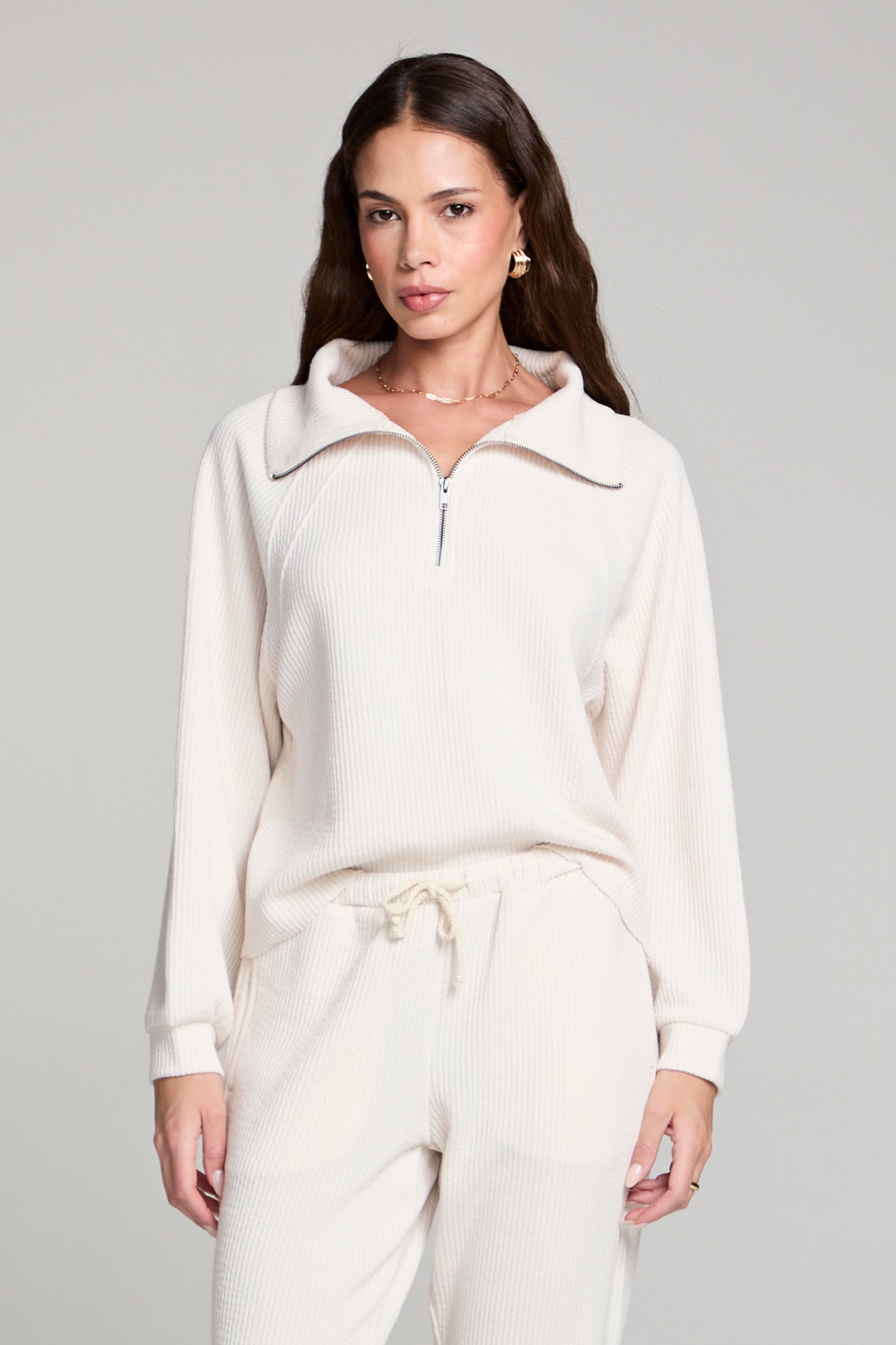 Saltwater Half Zip Pullover- Salt