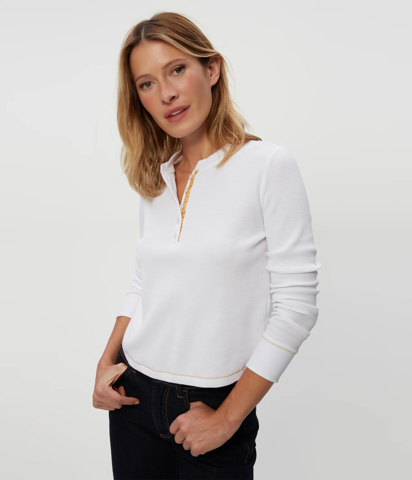 Michael Stars Lina Thermal Henley Tee
