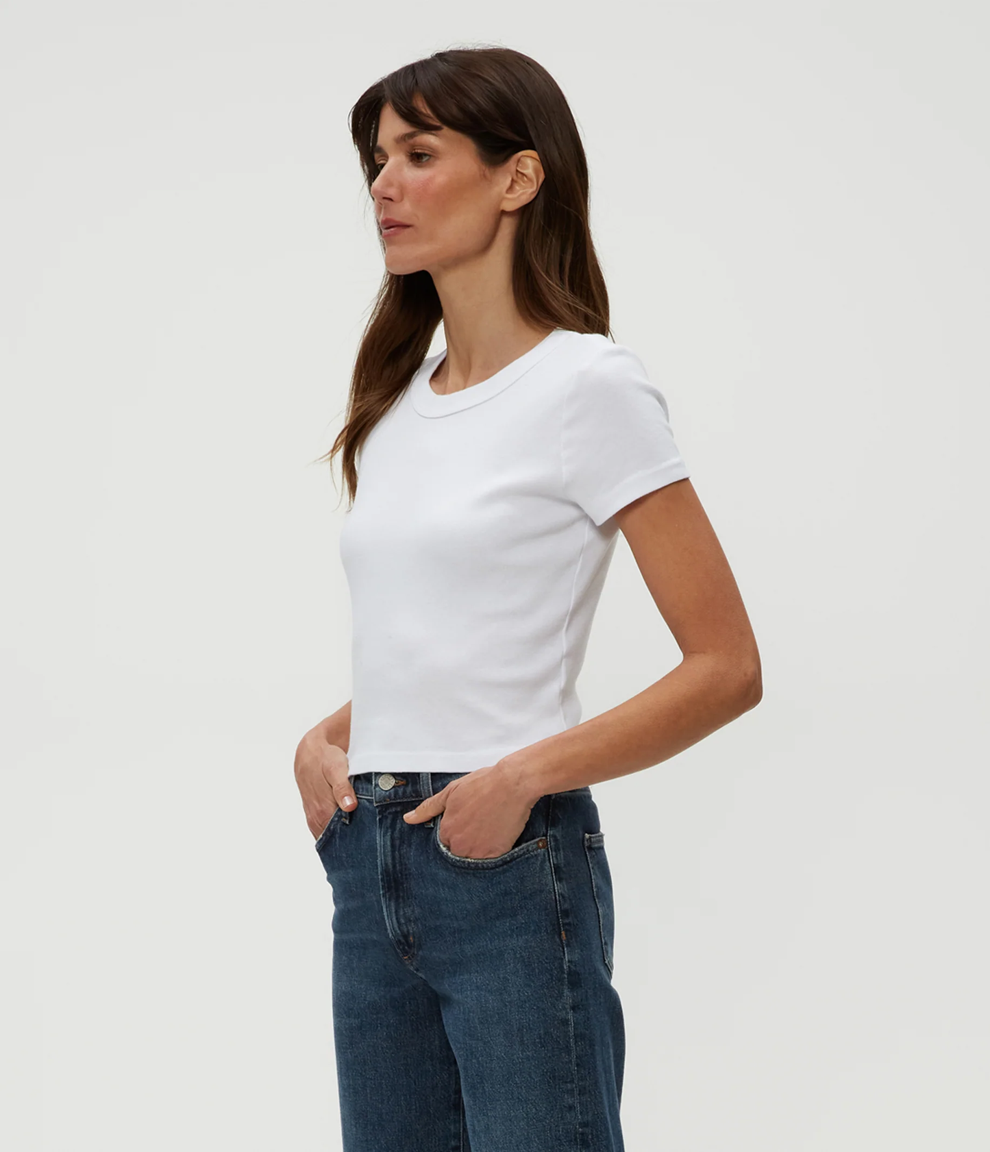 Michael Stars Mimi Cropped Tee- White