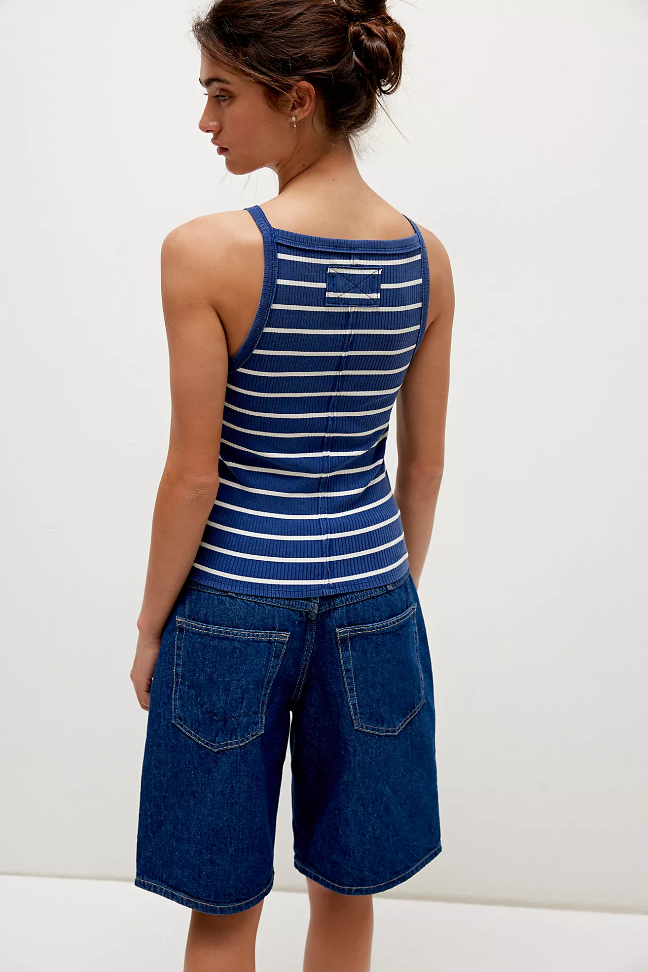Free People Mia Striped Tank- Navy Combo