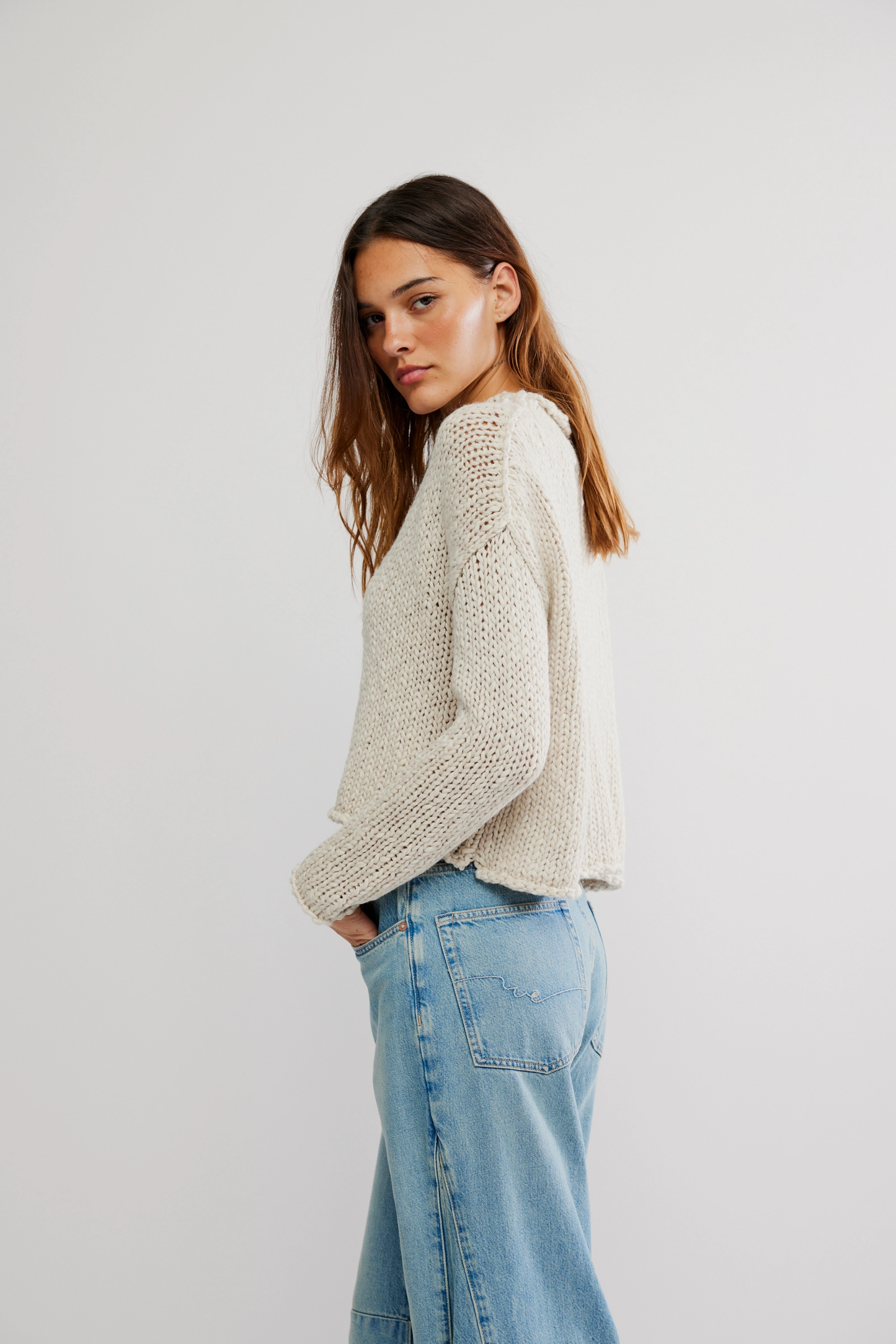 Free People Opal Rollneck Sweater- Tea