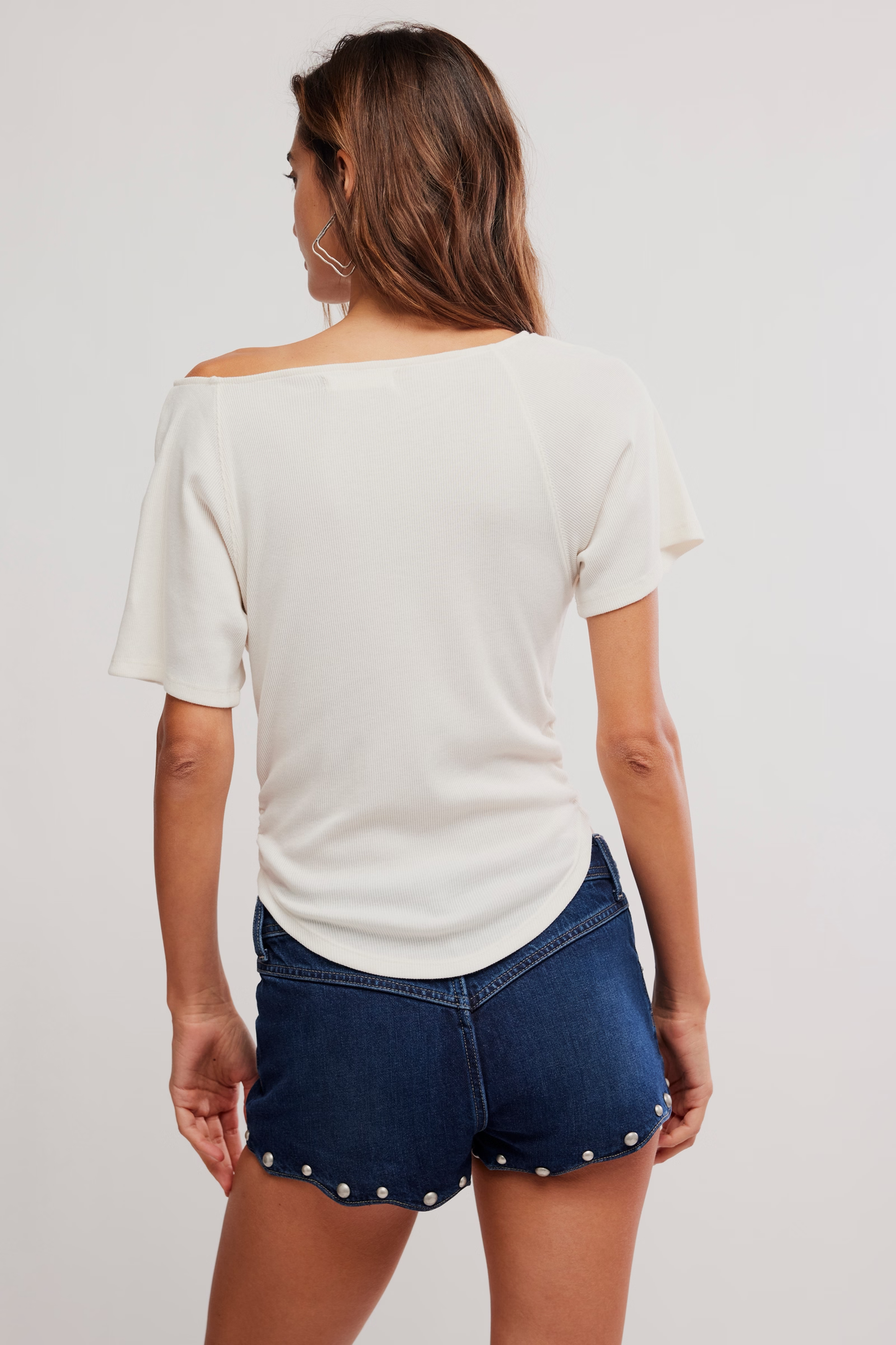 Free People Lucy Off-the-shoulder Tee- Sugar Swizzle