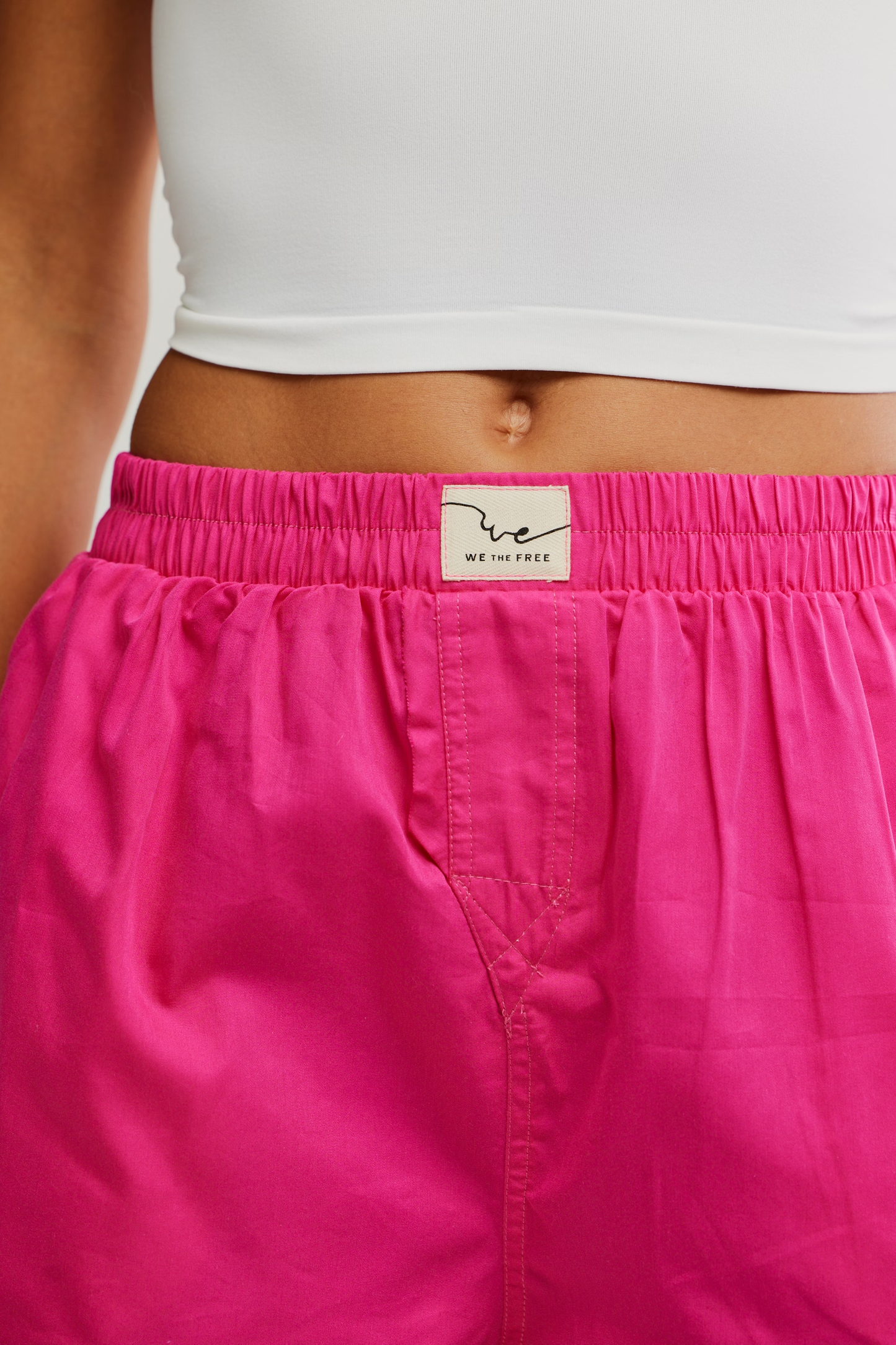 Free People Day to Day Solid Boxers- Pink Peacock