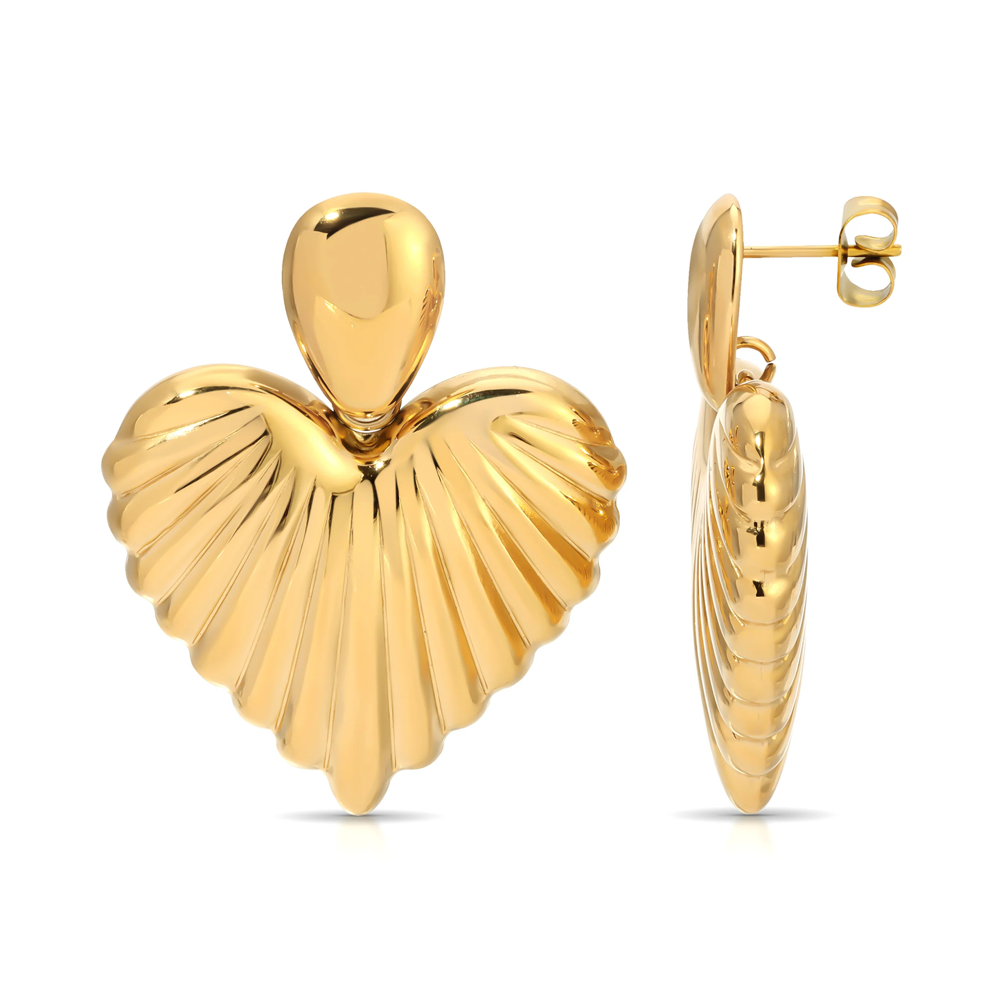 Jurate Heart of Gold Statement Earrings