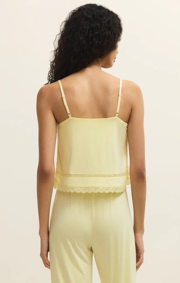 Z Supply Gigi Cropped Lace Cami- Pineapple