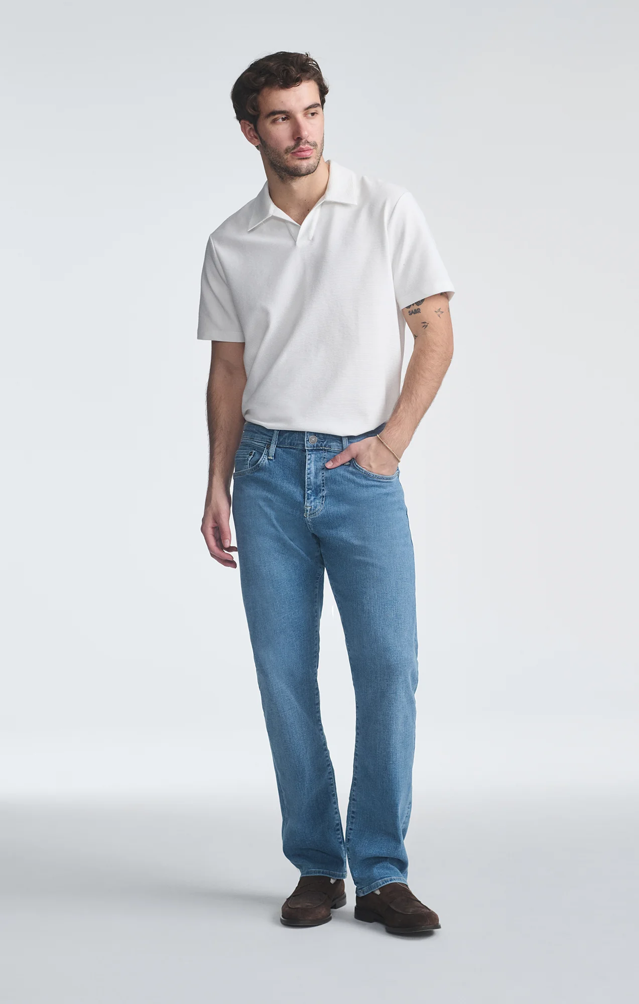 Mavi Matt Relaxed Straight Leg Jeans- Ocean Brushed