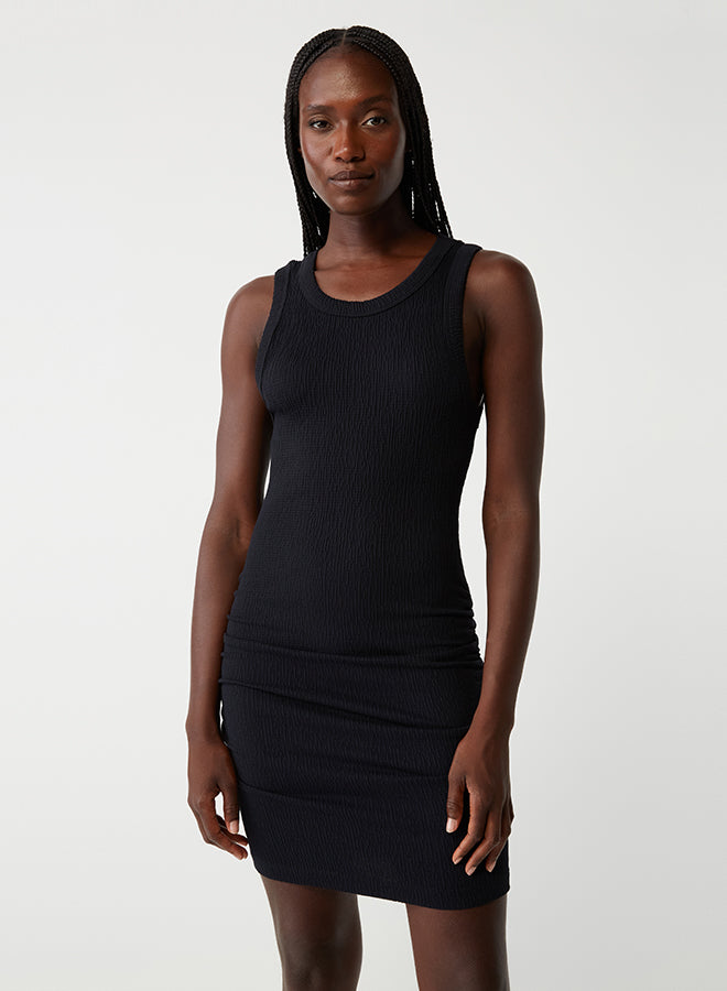 Michael Stars Dalia Crew Neck Dress- Black P E A C H E S Michael Stars Dalia Crew Neck Dress- Black P E A C H E S